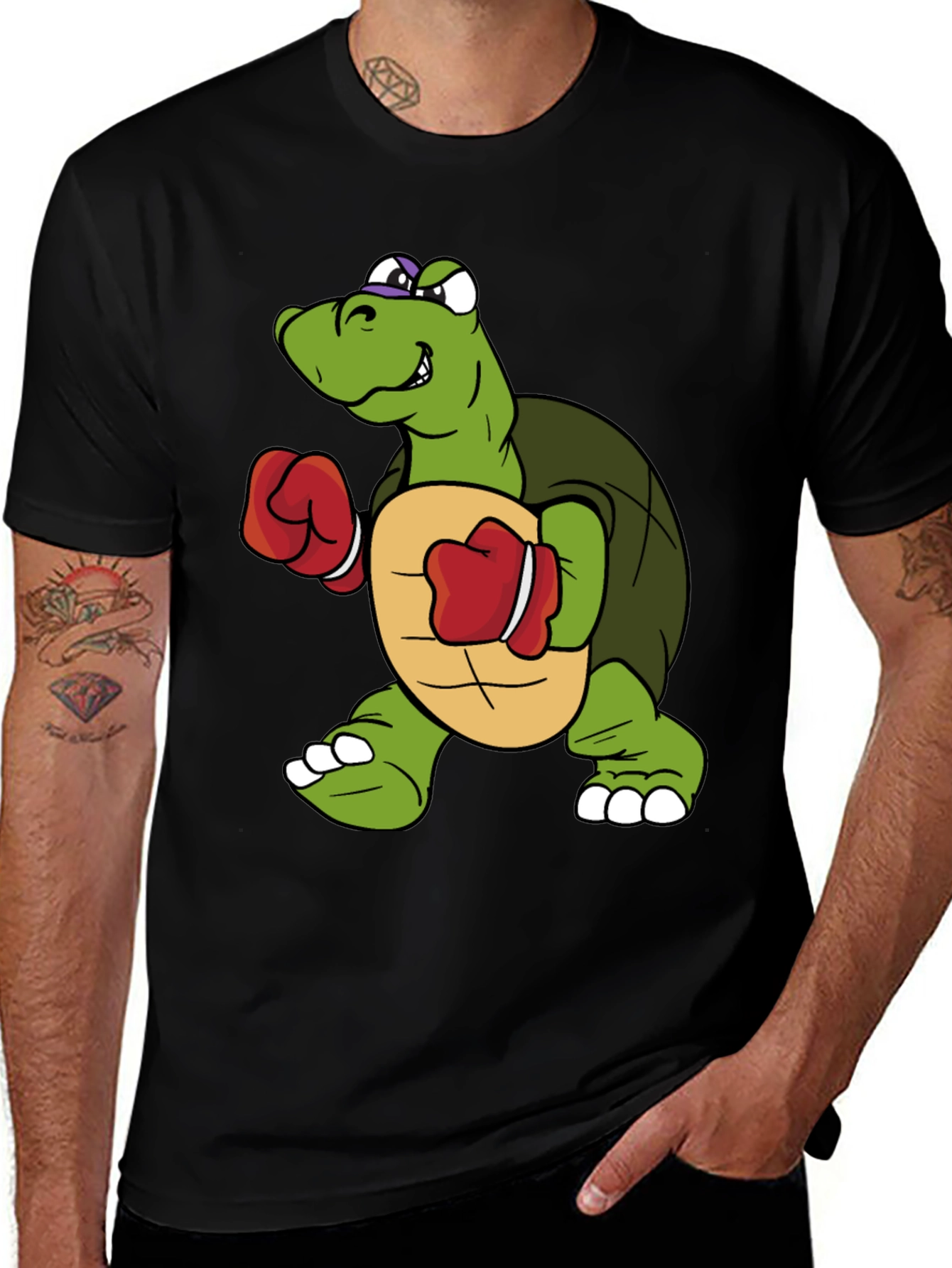 Variant 10 of Turtle Boxer Graphic Tee - Novelty Cartoon Shirt