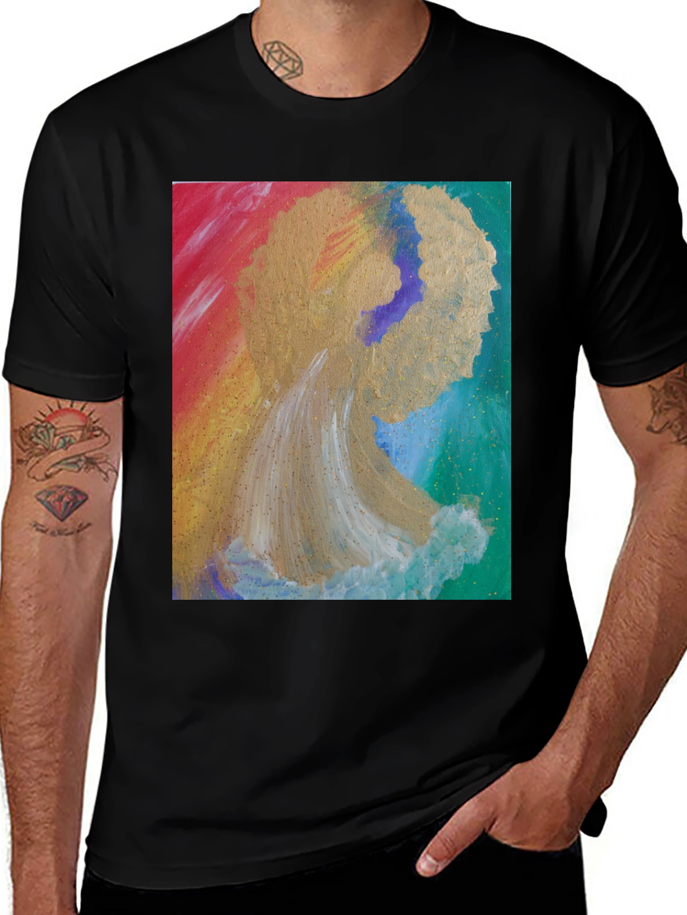 Variant 27 of Abstract Angel Graphic Tee - Artistic Expression