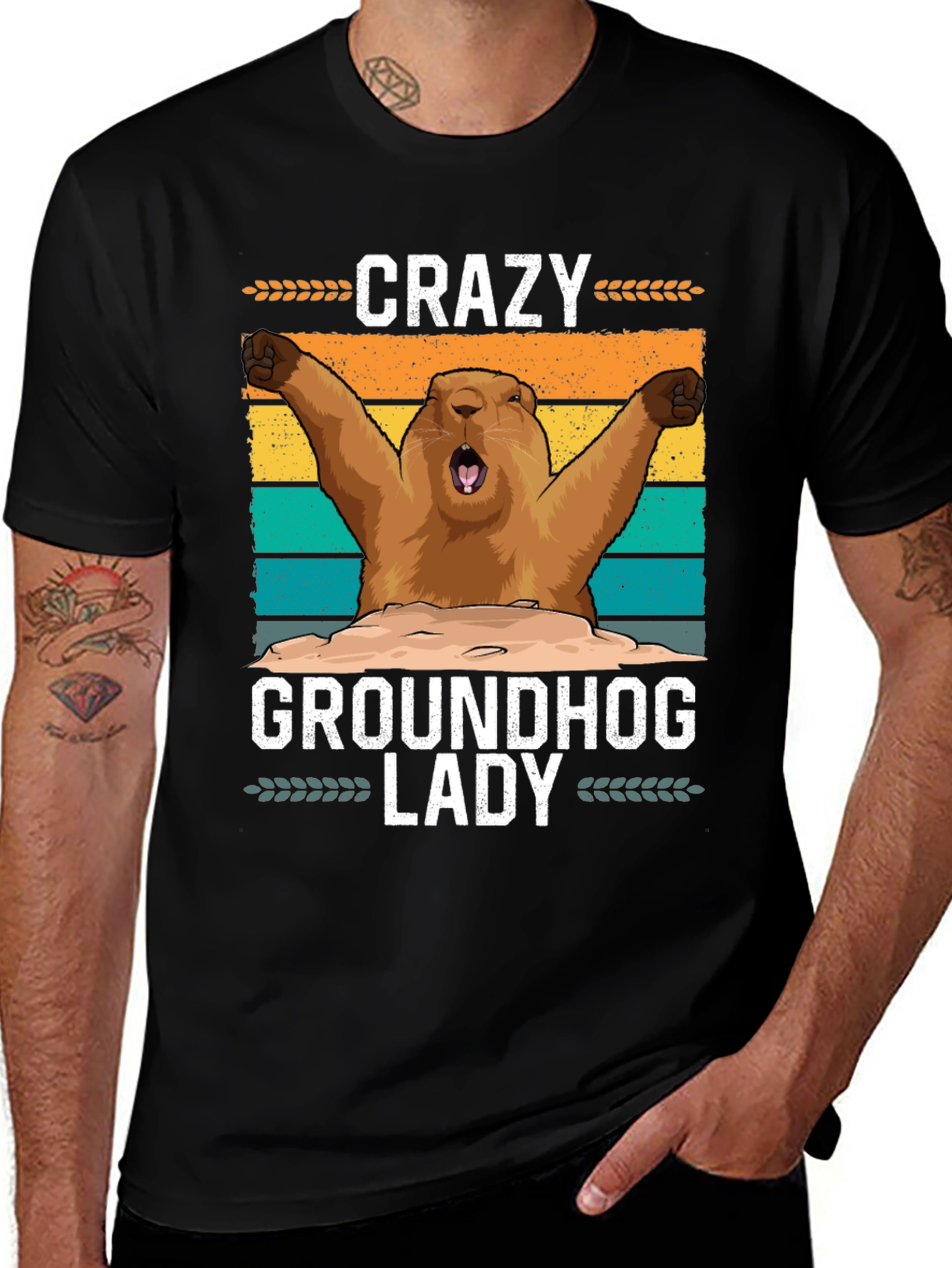 Variant 12 of Crazy Groundhog Lady T-Shirt - Funny Marmot Lover Tee