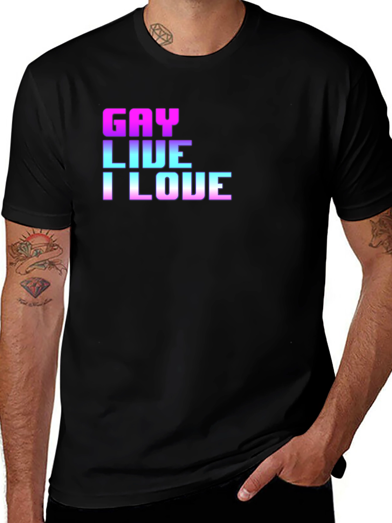 Variant 3 of Gay Live I Love Graphic T-Shirt Pride