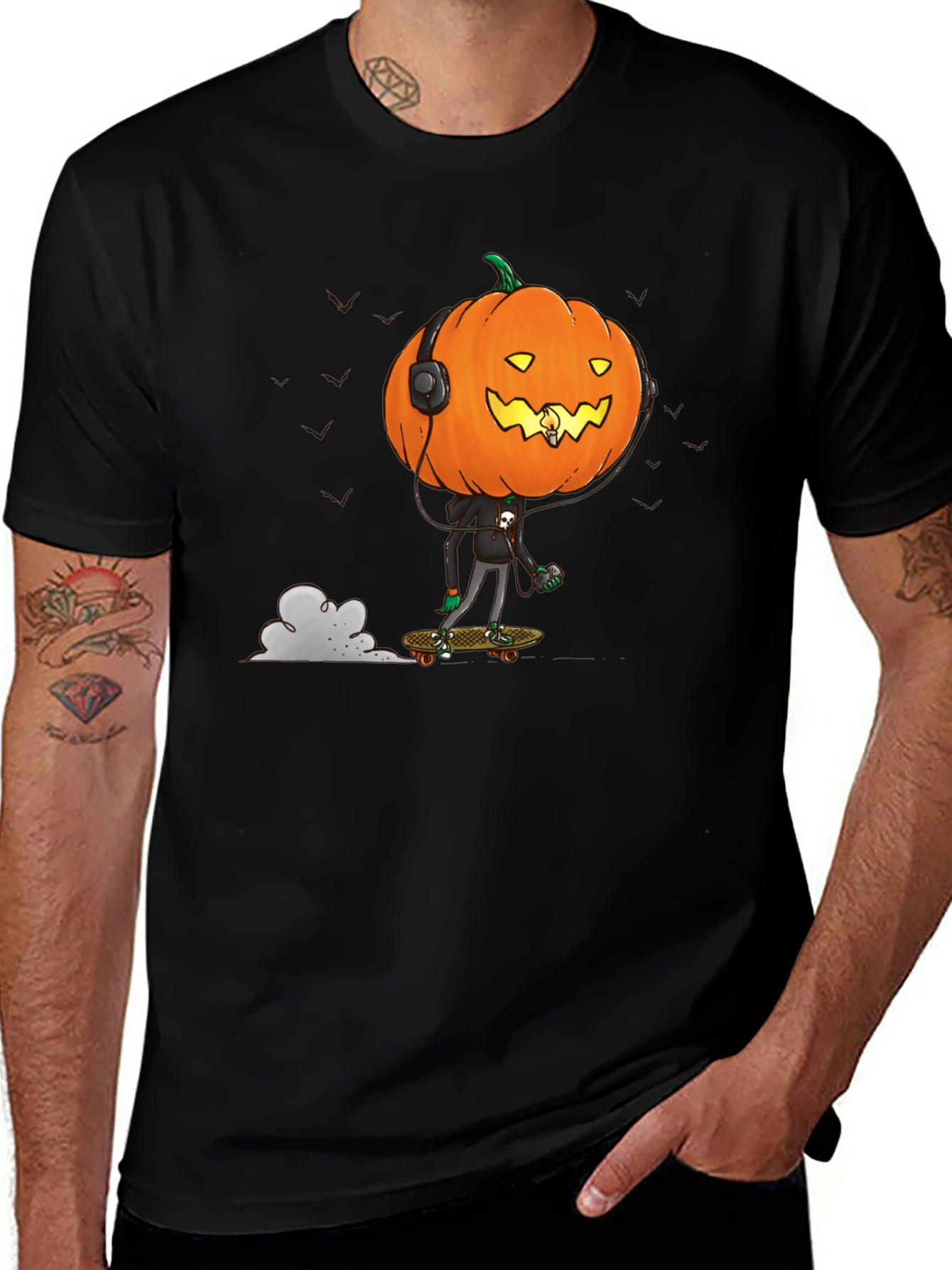 Variant 23 of Pumpkin Head Skateboarder T-Shirt