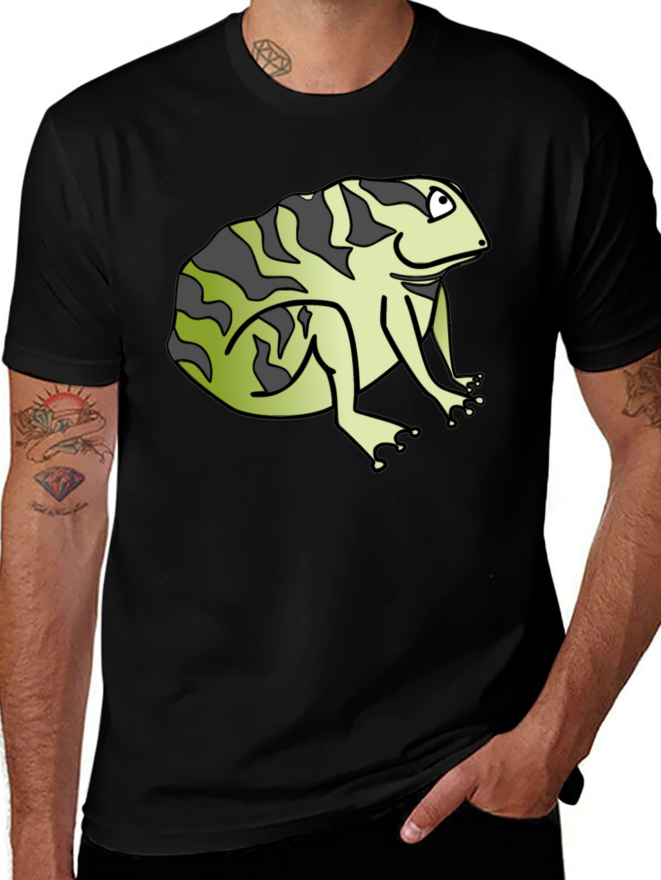 Variant 7 of Frog Graphic Tee - Men's Black T-Shirt