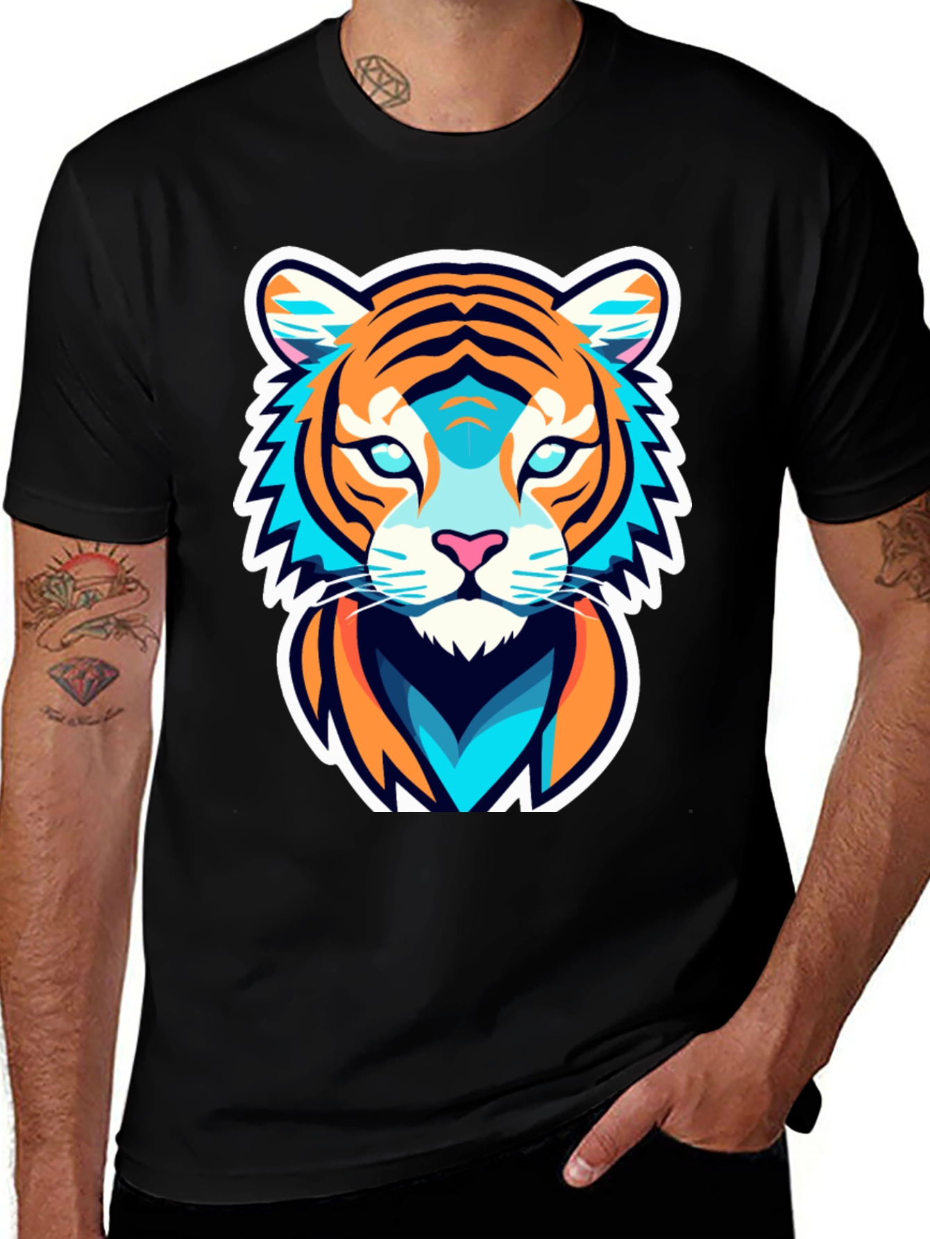 Variant 25 of Cool Tiger Graphic Tee - Stylish Animal Print Shirt