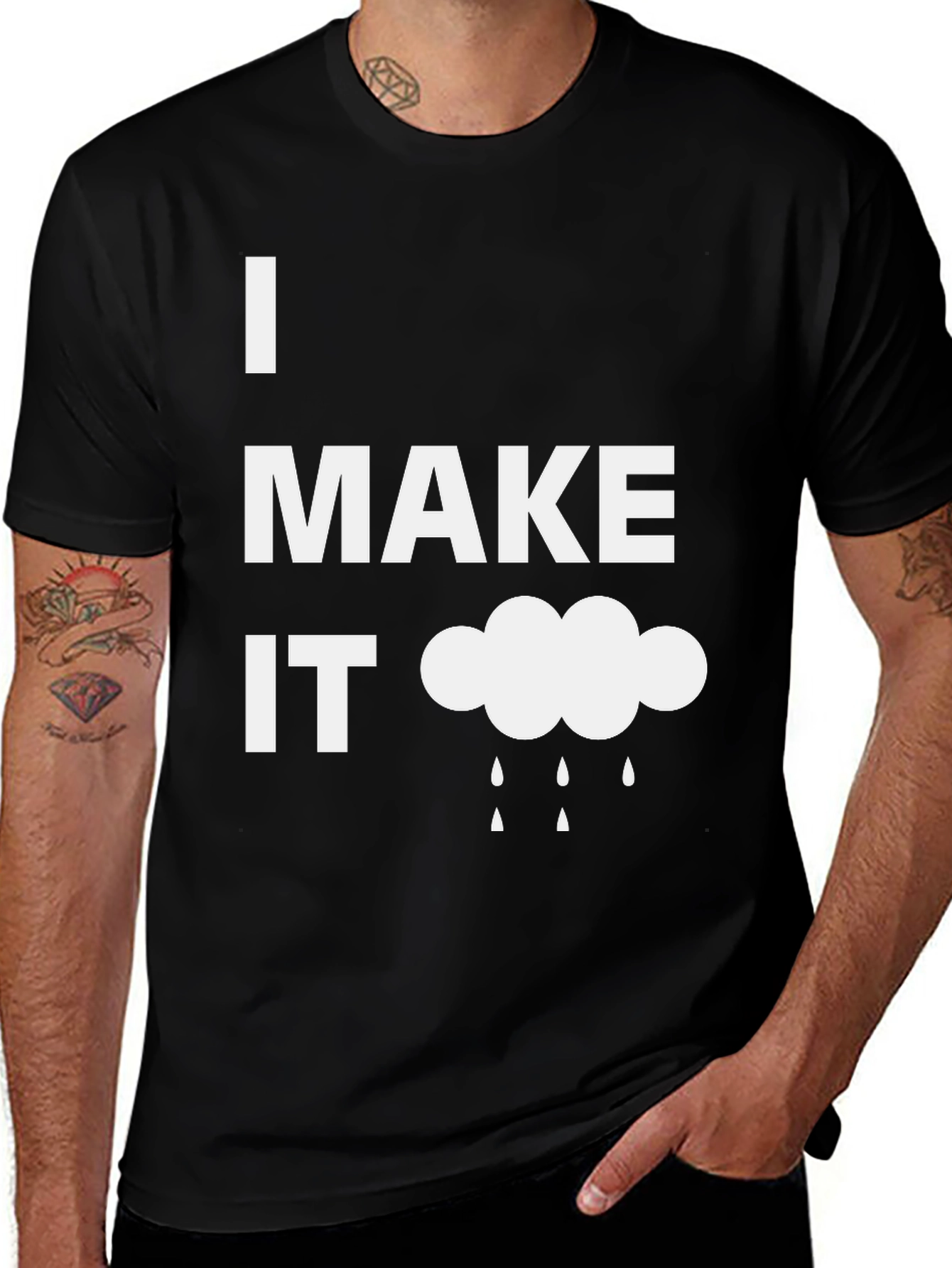 Variant 16 of Funny "I Make It Rain" Black T-Shirt