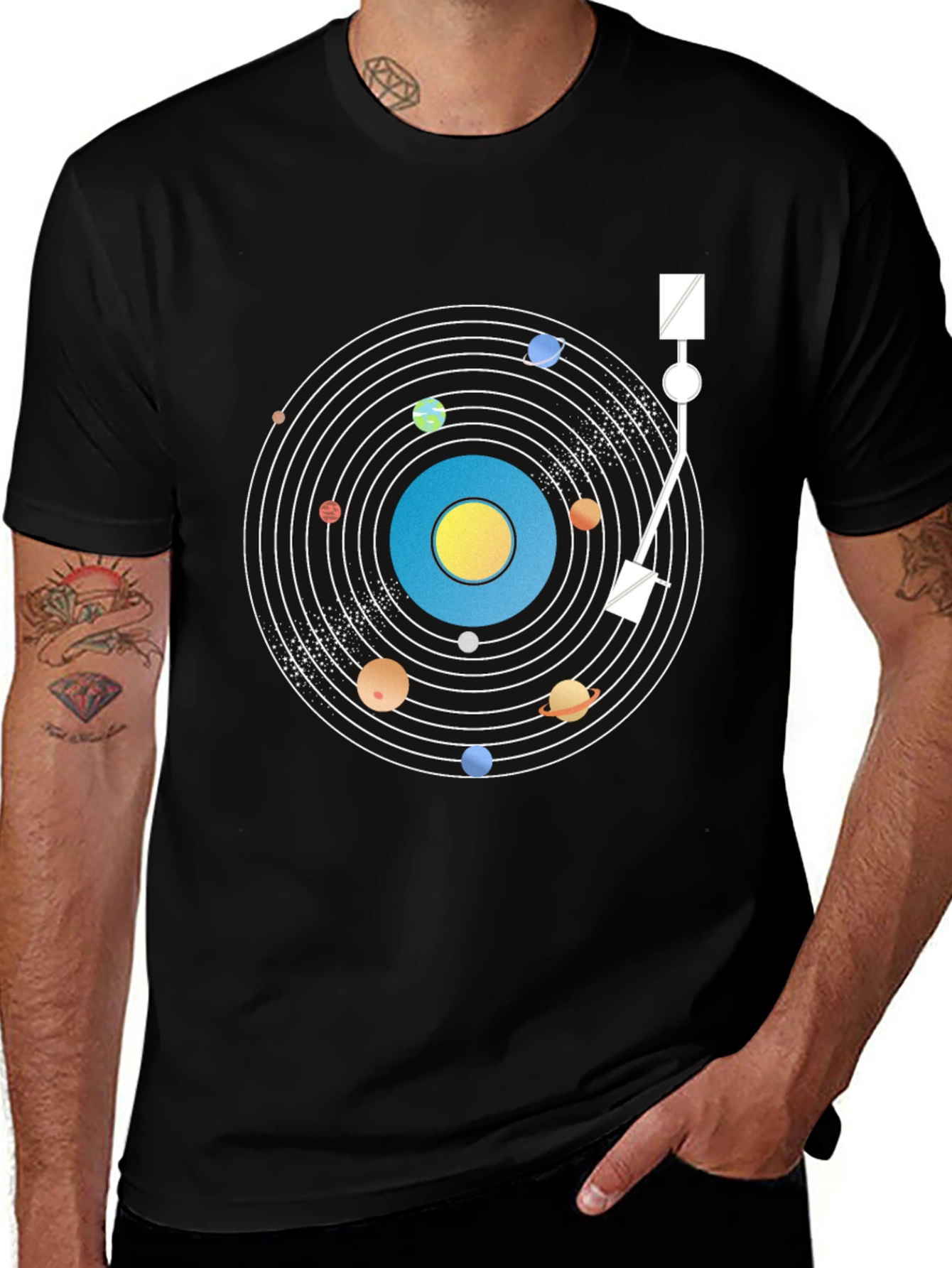 Variant 17 of Planetary DJ Graphic Tee - Black