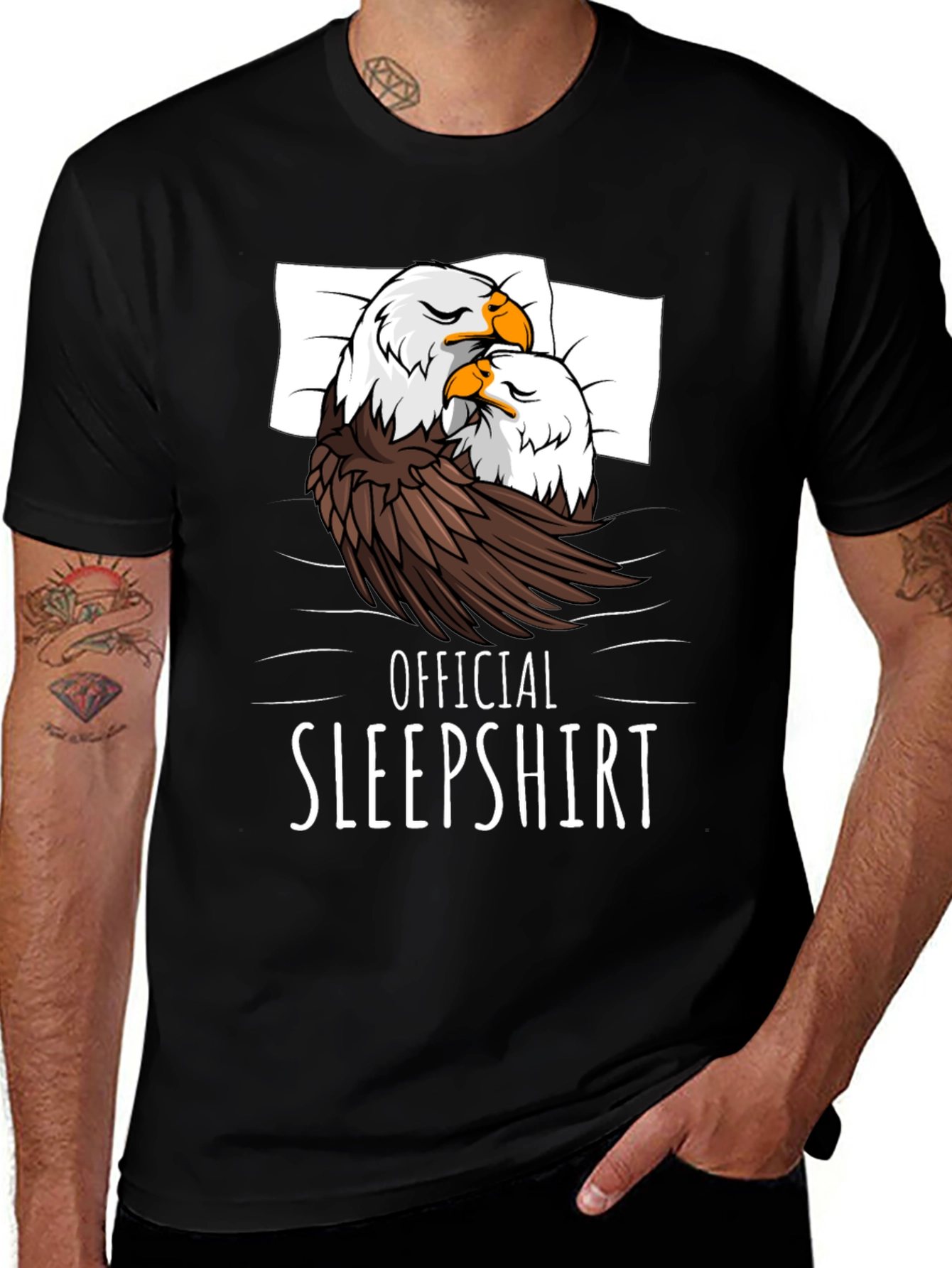Variant 28 of Official Sleepshirt Eagle Graphic T-Shirt