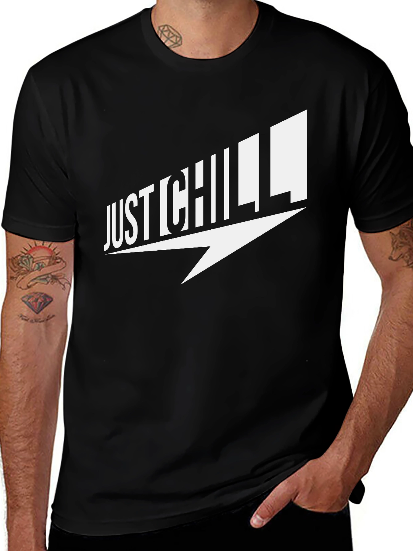 Variant 19 of Just Chill Black Graphic Tee