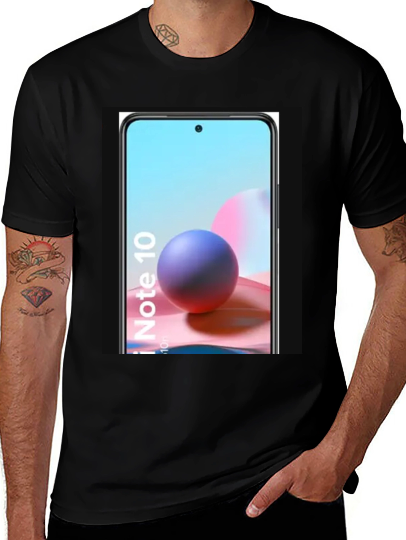 Variant 9 of Cool Phone Graphic Tee - Black Casual Shirt