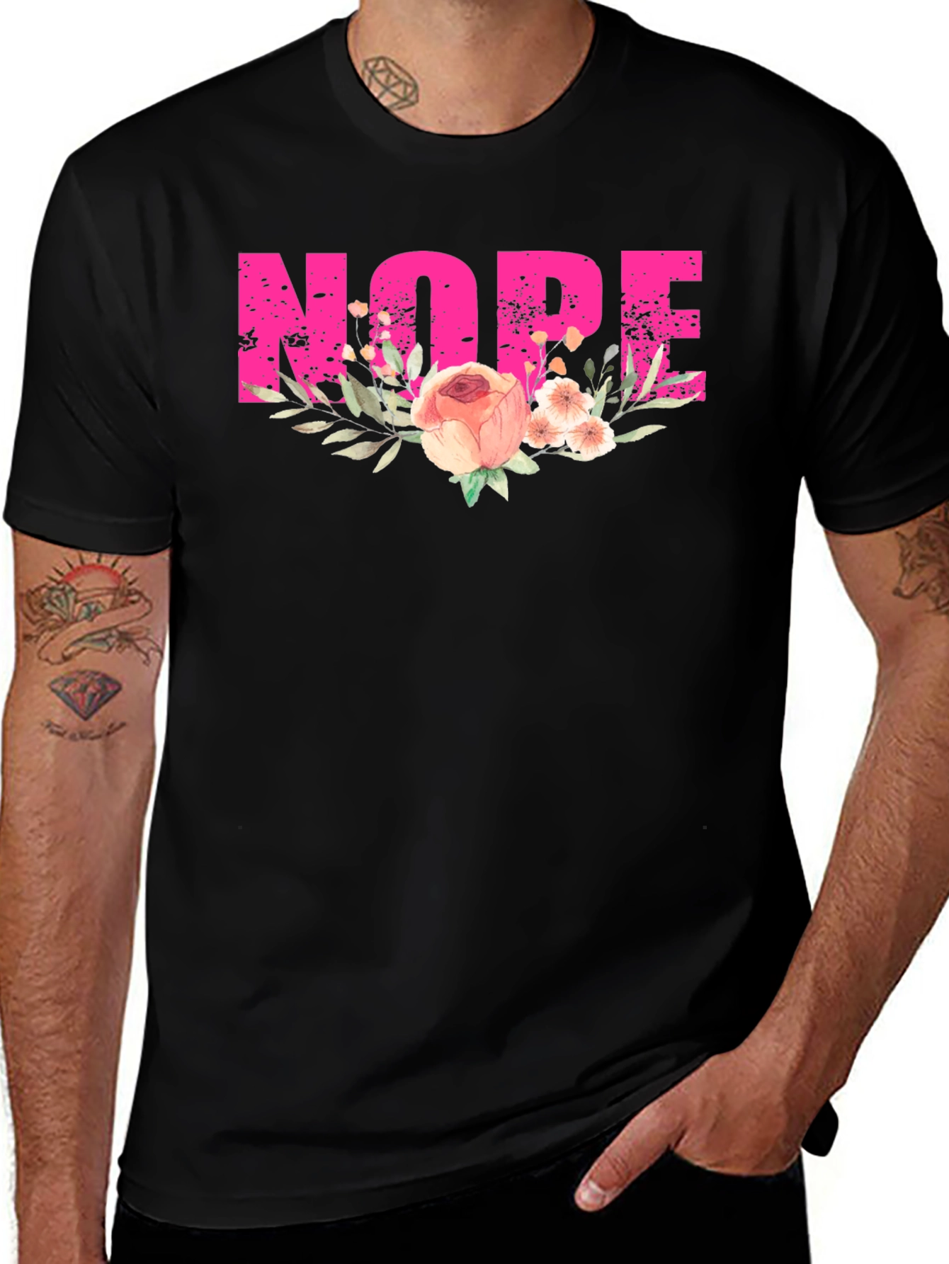 Variant 30 of Floral Nope T-Shirt - Funny Graphic Tee