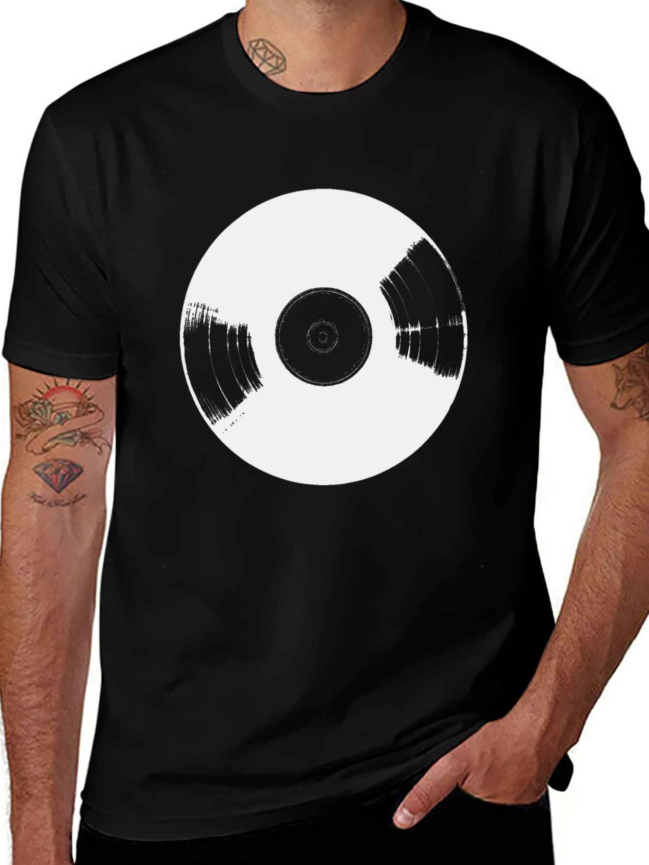 Variant 24 of Vinyl Record Graphic Tee - Black