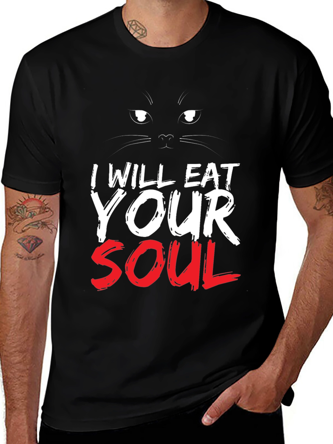Variant 18 of I Will Eat Your Soul Black Cat T-Shirt