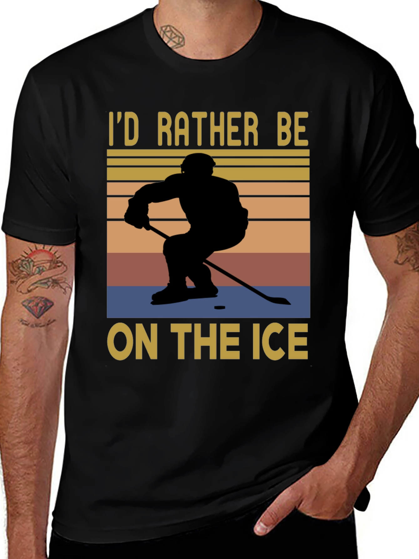 Variant 7 of Hockey Lover T-Shirt - I'd Rather Be On The Ice