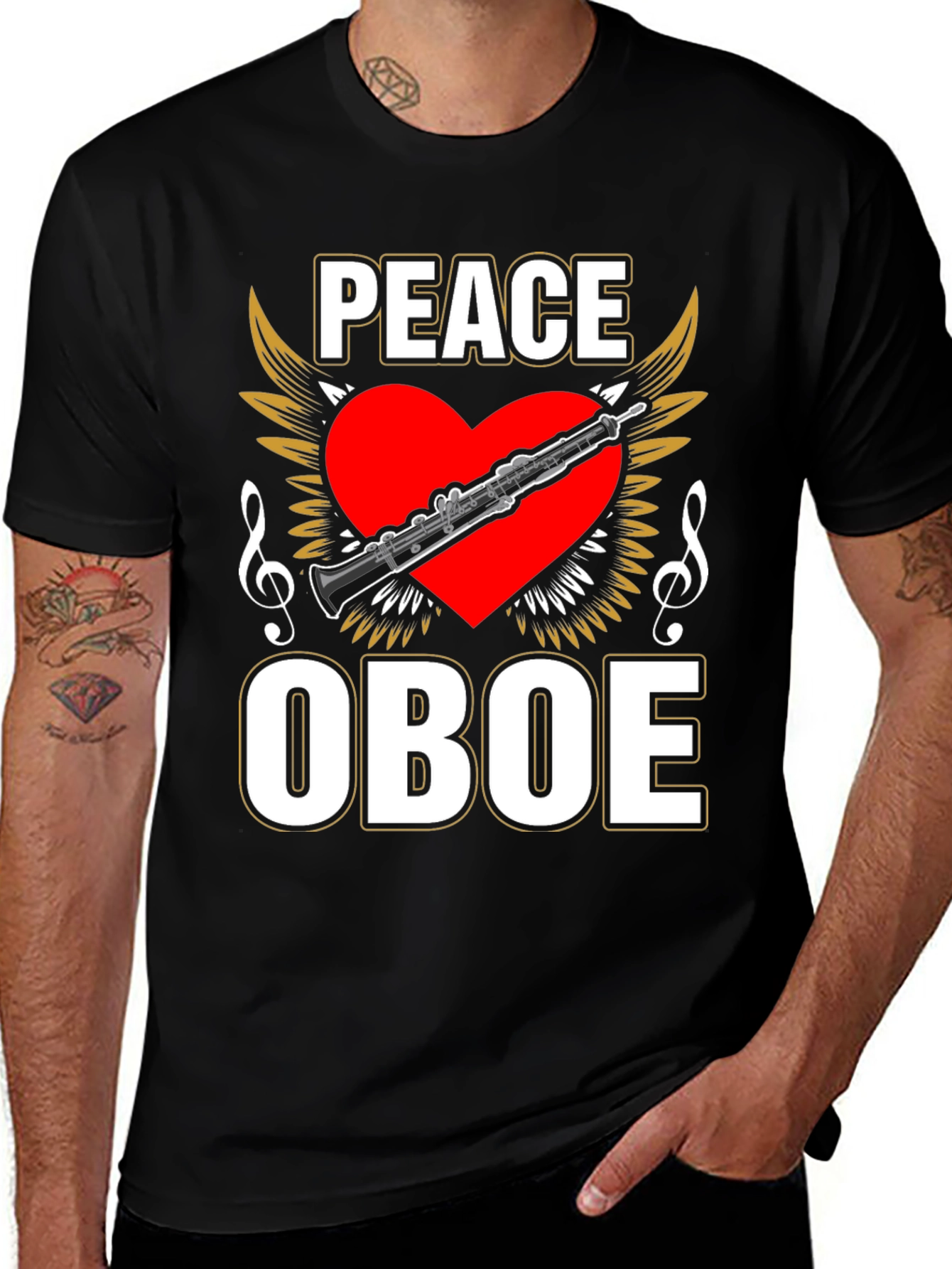 Variant 24 of Peace Oboe T-Shirt, Music Lover Tee