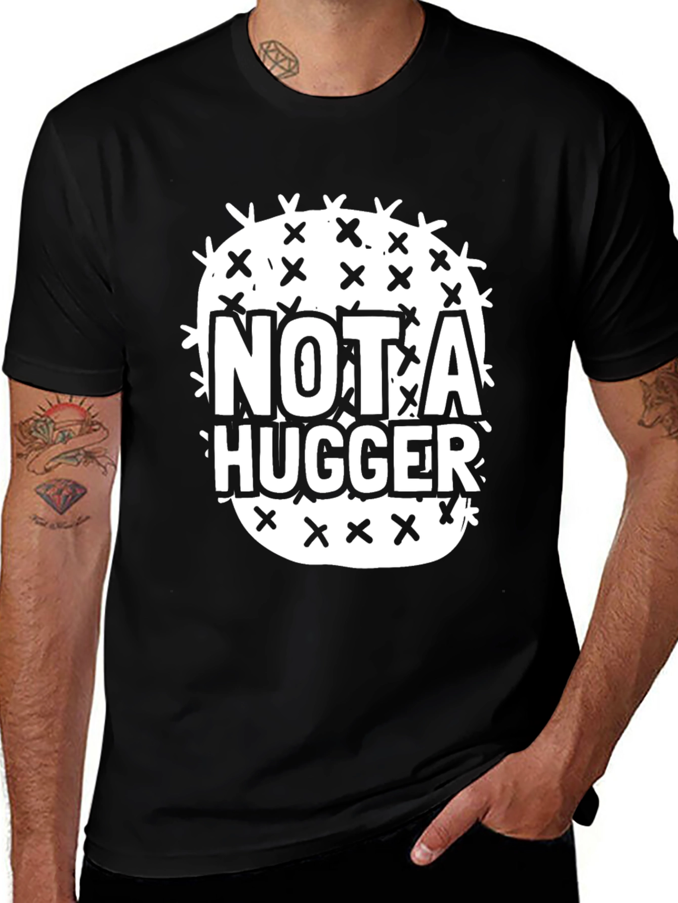 Variant 30 of Not A Hugger Cactus Graphic Tee - Soft Cotton Blend Shirt