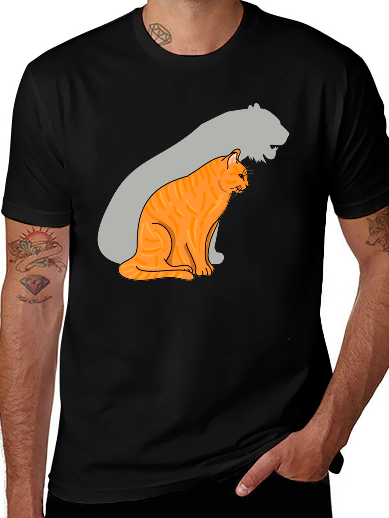 Variant 2 of Cat and Tiger Shadow Graphic Tee