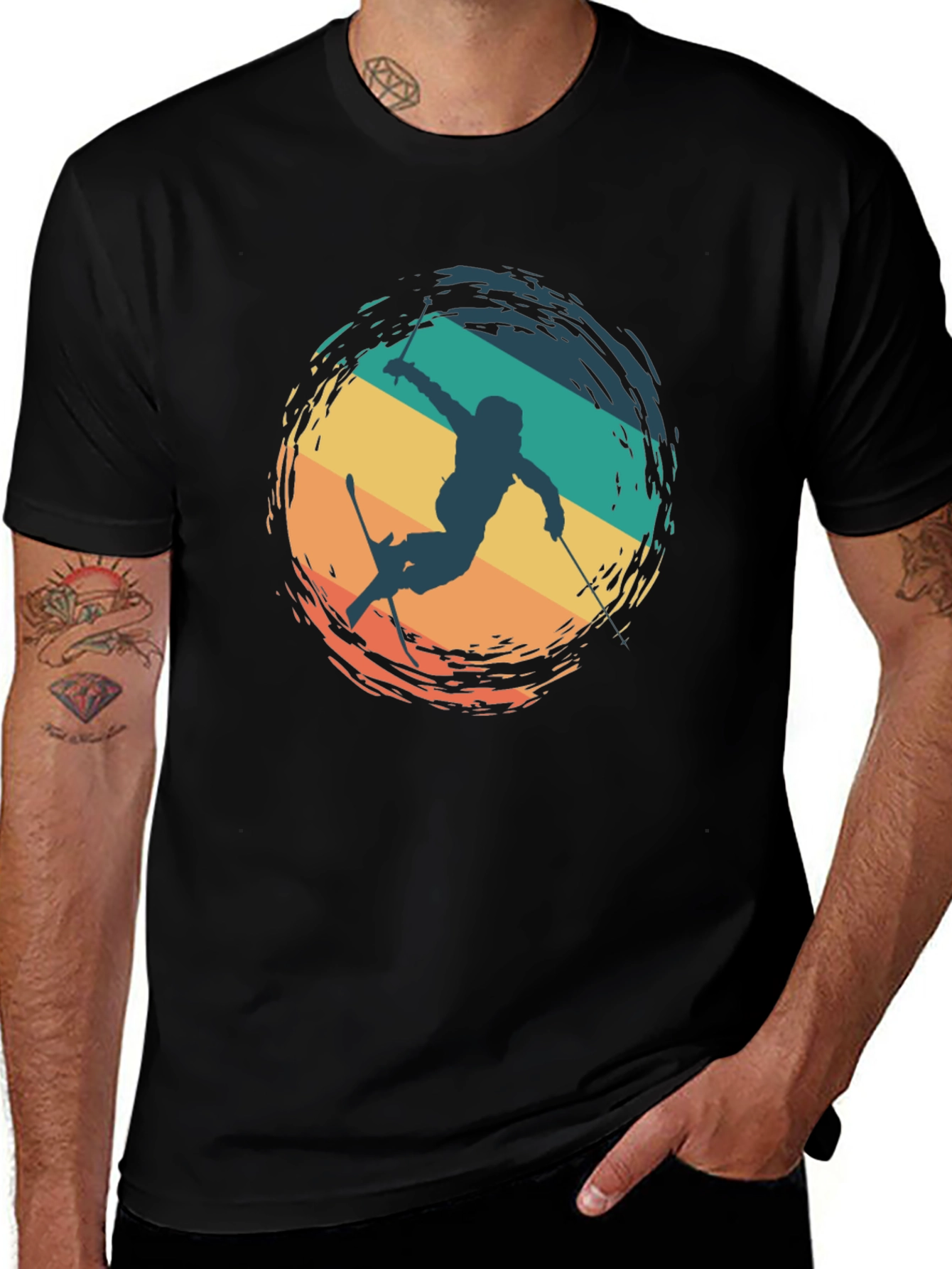 Variant 23 of Retro Ski T-Shirt - Stylish Winter Apparel