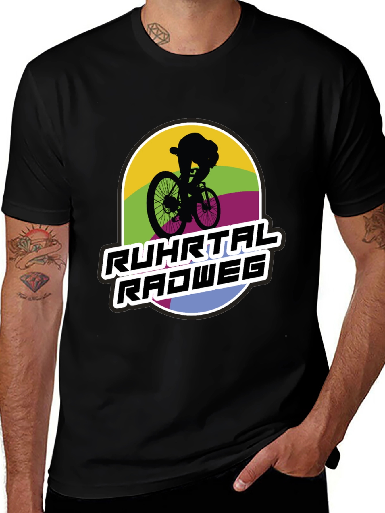 Variant 23 of Ruhtal Radweg Cycling T-Shirt