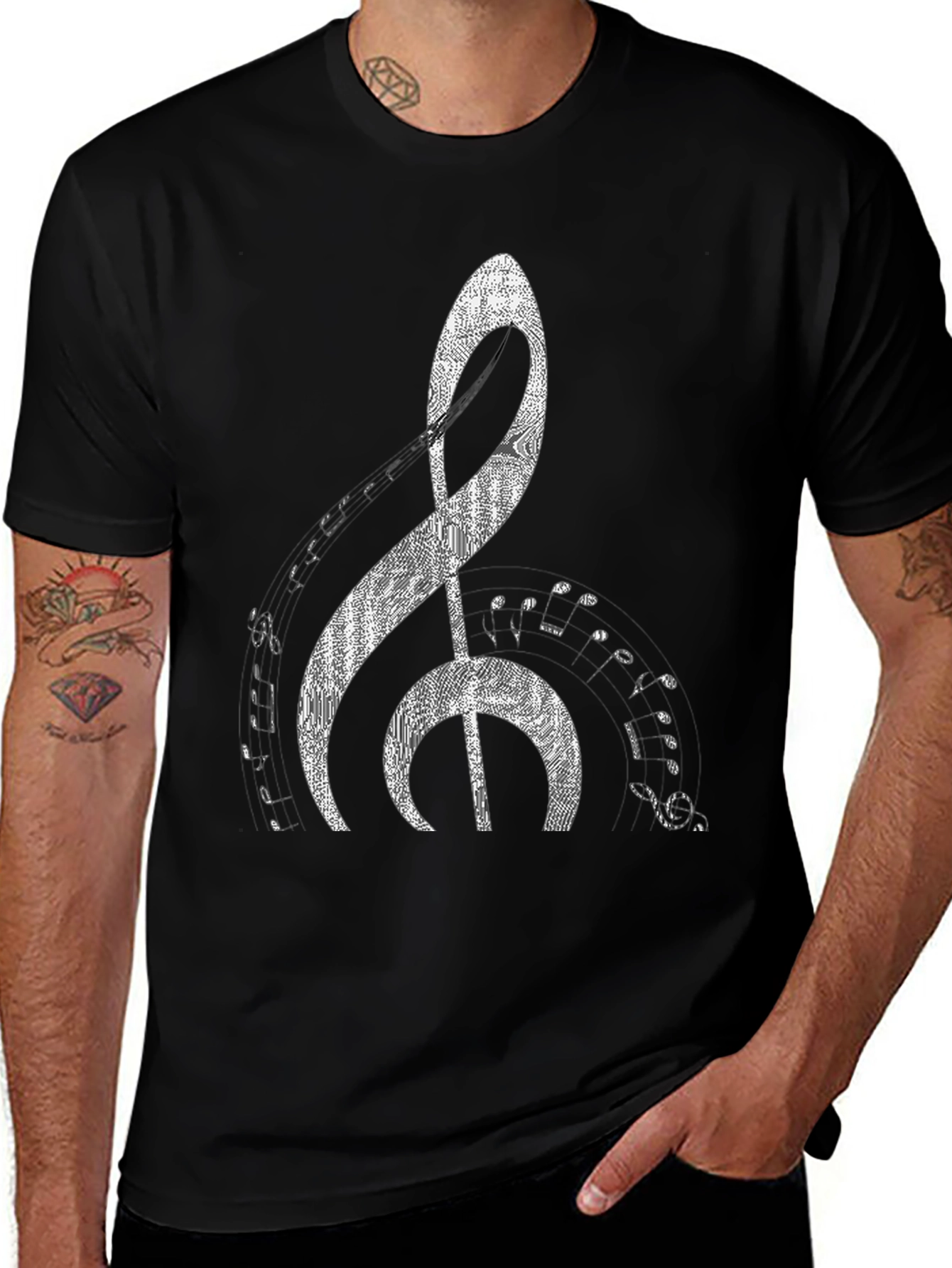 Variant 21 of Musical Treble Clef Graphic T-Shirt