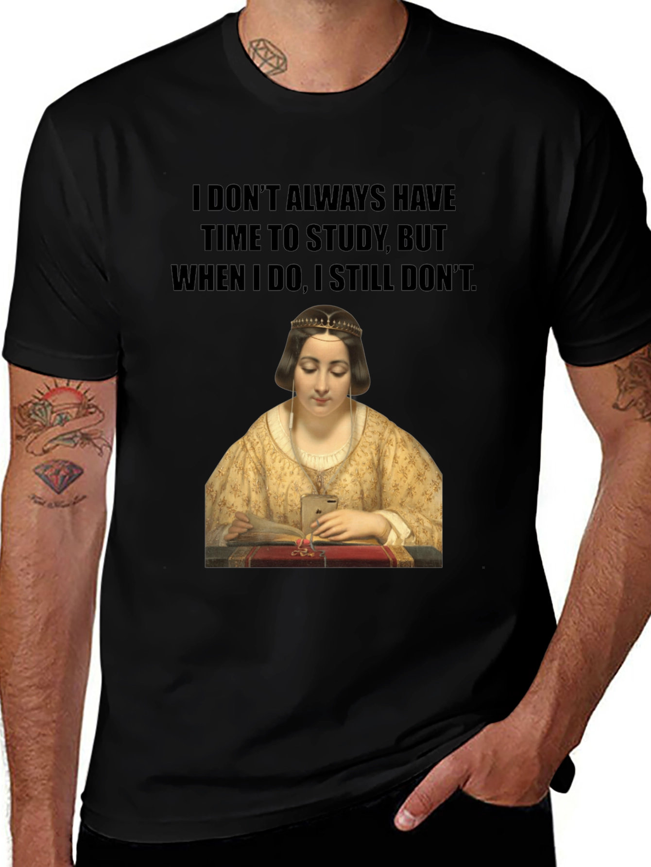 Variant 16 of Humorous 'I Don't Study' Graphic T-Shirt
