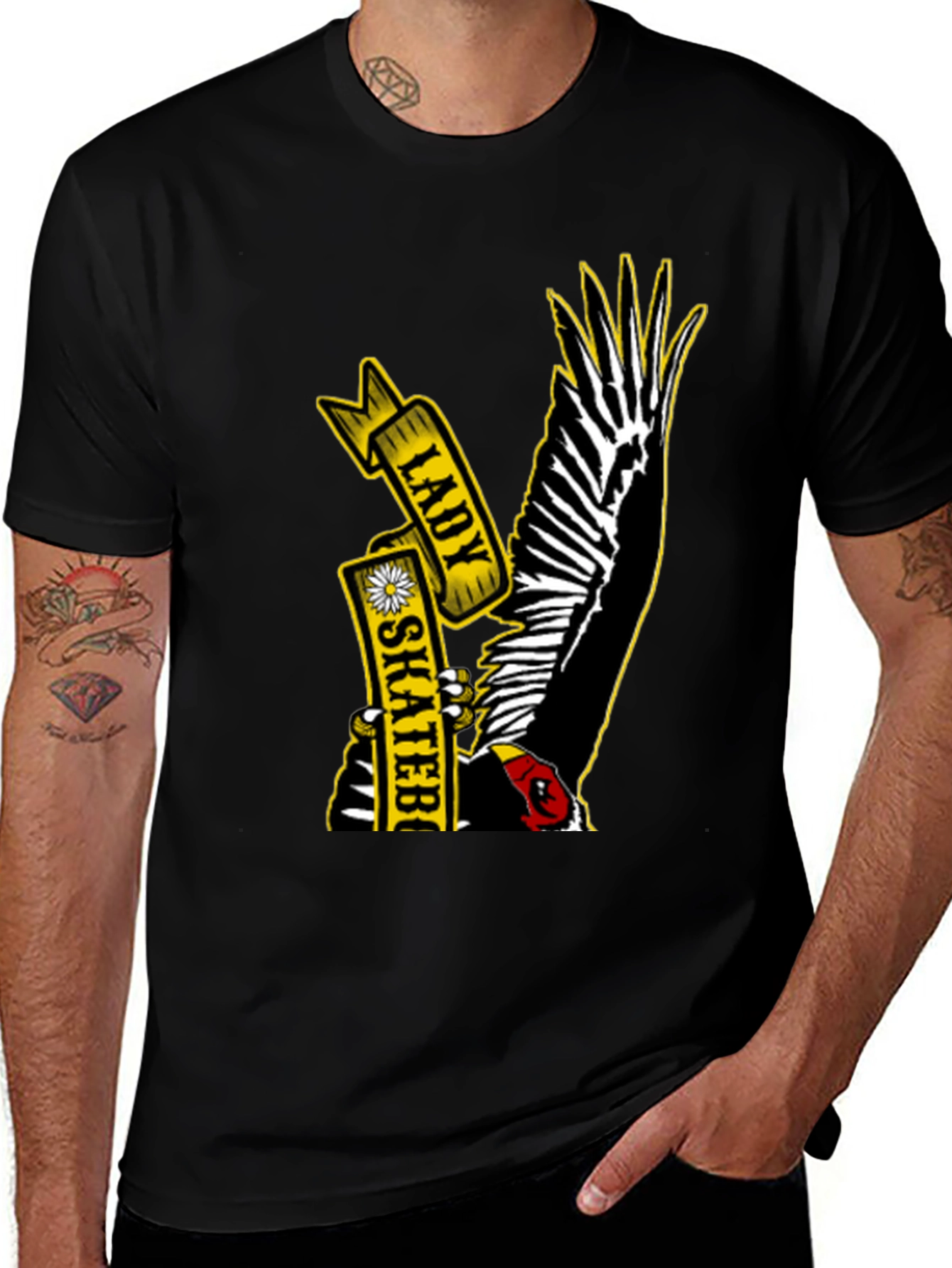 Variant 6 of Lady Skateboarder Vulture Graphic T-Shirt