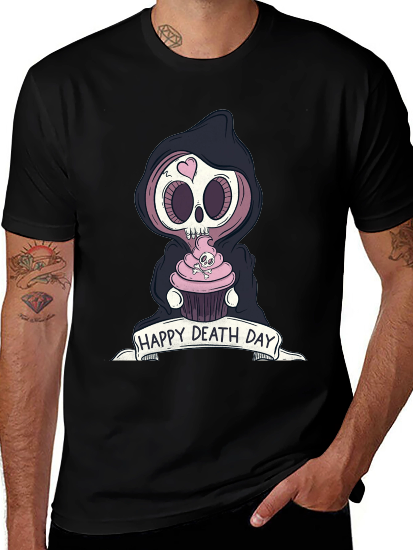 Variant 8 of Happy Death Day Graphic Tee - Grim Reaper Cupcake