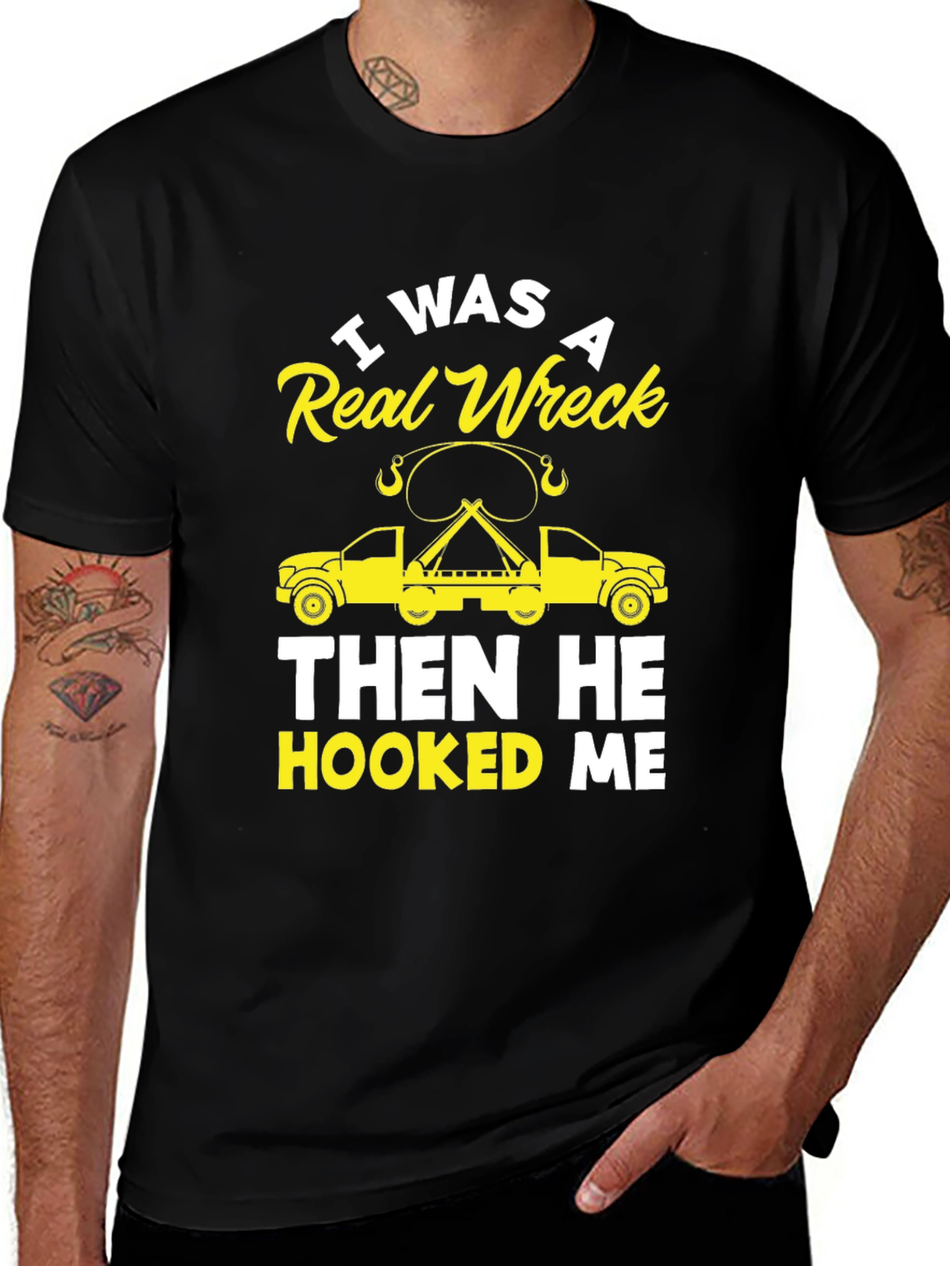 Variant 7 of I Was A Real Wreck Funny Tow Trucker T-Shirt
