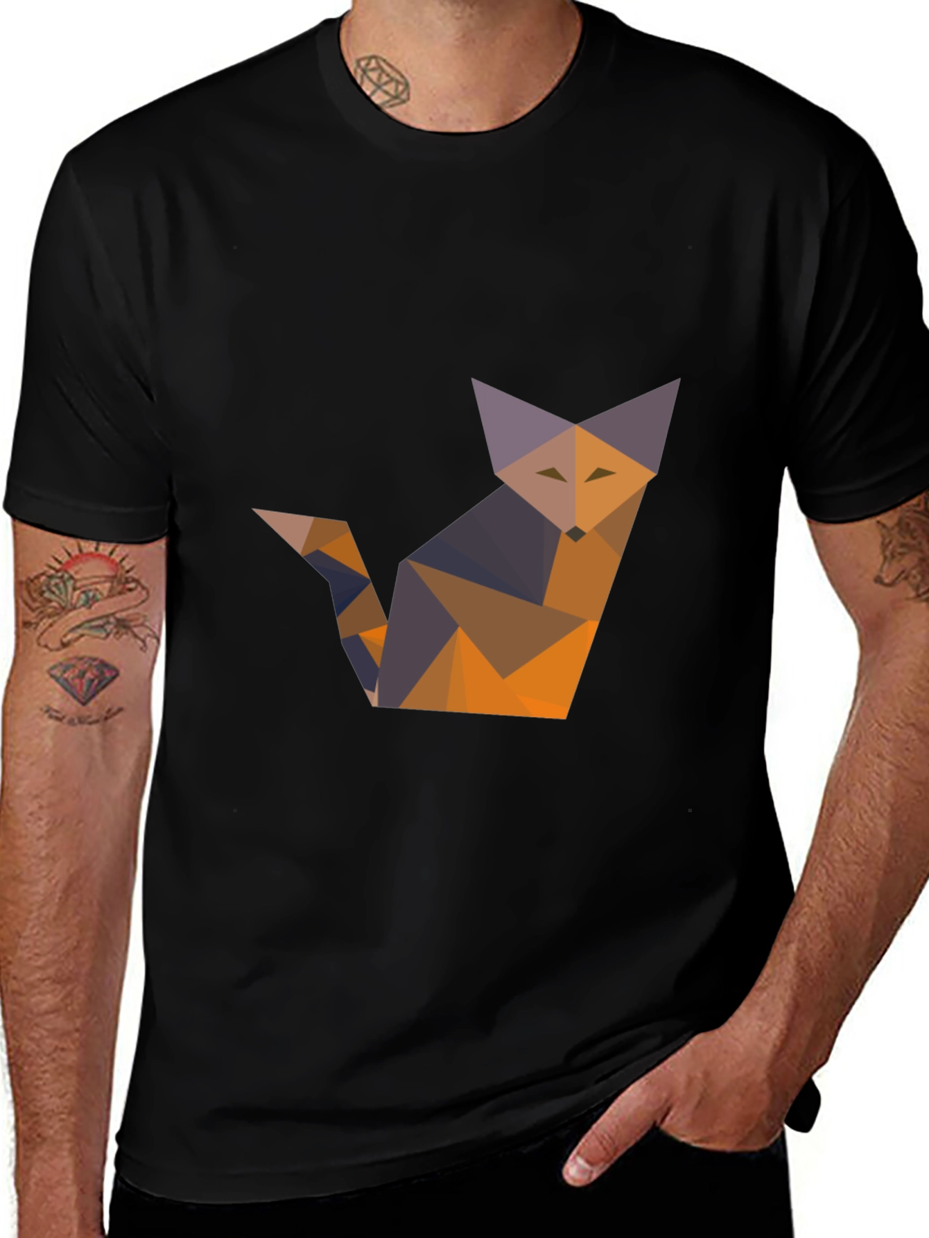Variant 5 of Geometric Fox T-Shirt - Modern Graphic Tee