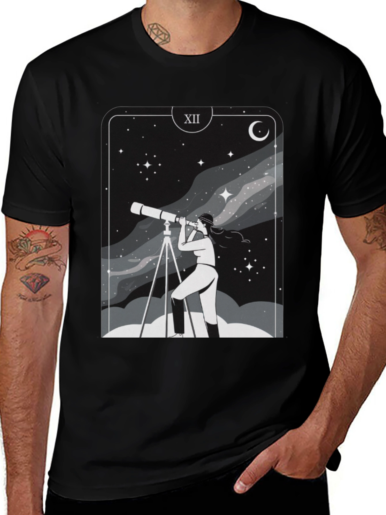 Star Gazer Tarot Card T-Shirt - Unisex