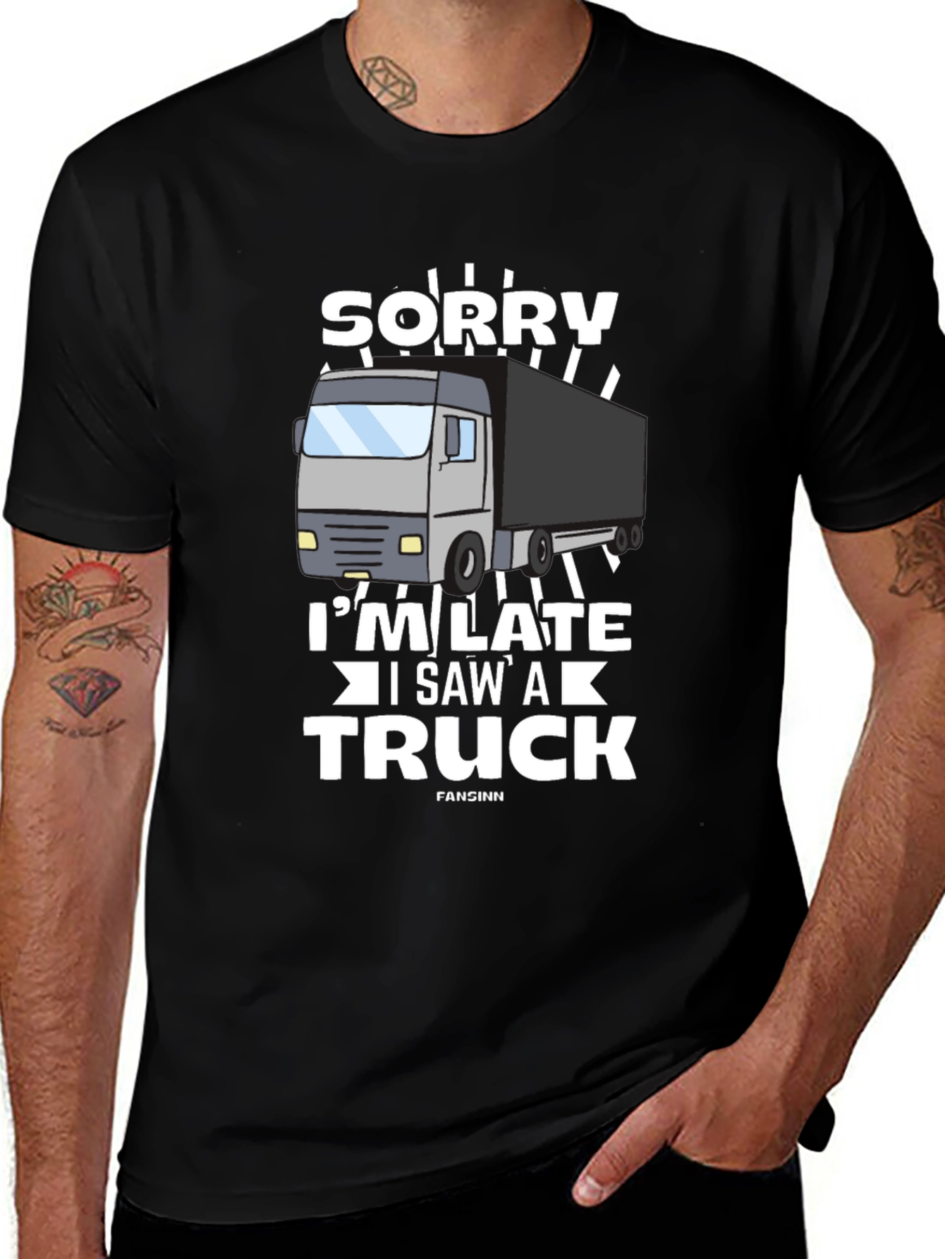 Variant 12 of Sorry I'm Late Truck T-Shirt - Funny Trucker Tee