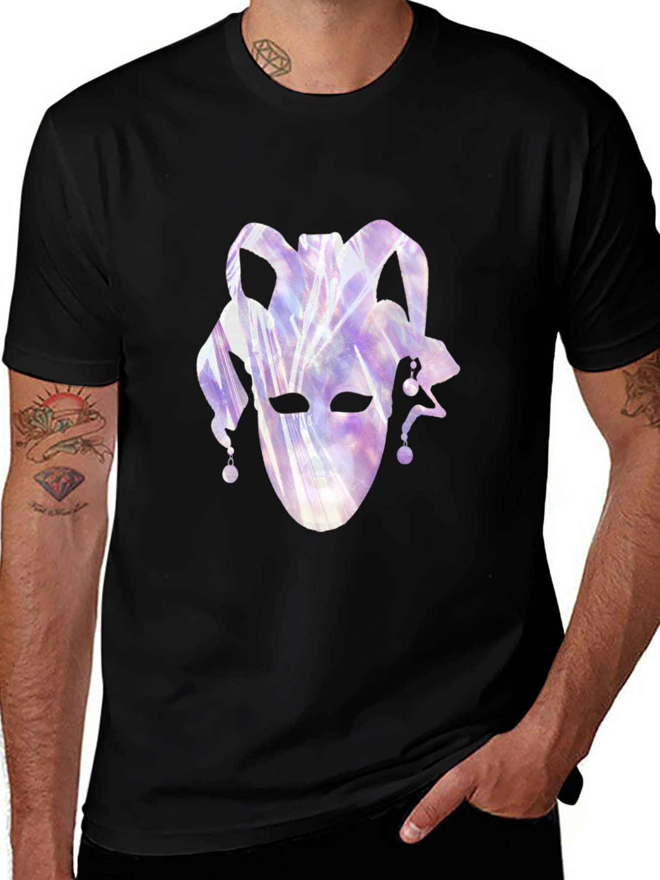 Variant 27 of Jester Mask Graphic Tee - Black
