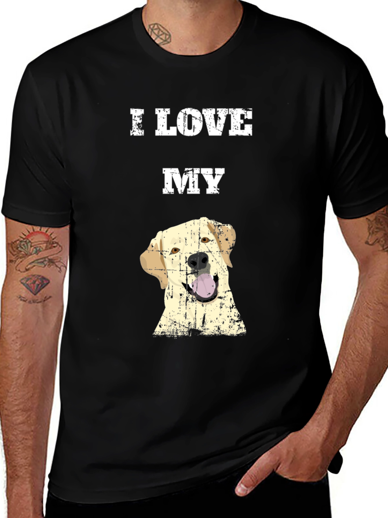 Variant 23 of I Love My Dog T-Shirt - Cute Pet Owner Tee