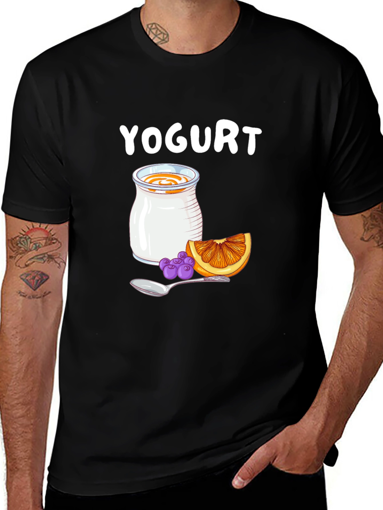 Variant 26 of Yogurt Graphic T-Shirt - Fruit & Spoon Design