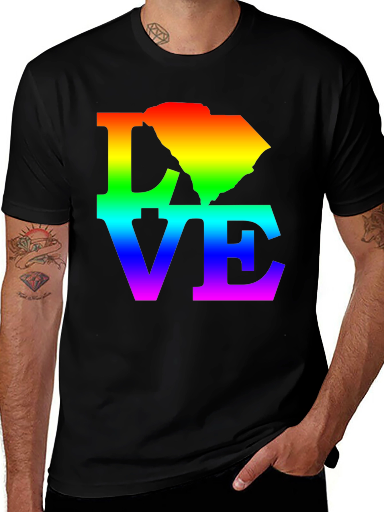 Variant 3 of Rainbow South Carolina Love T-Shirt
