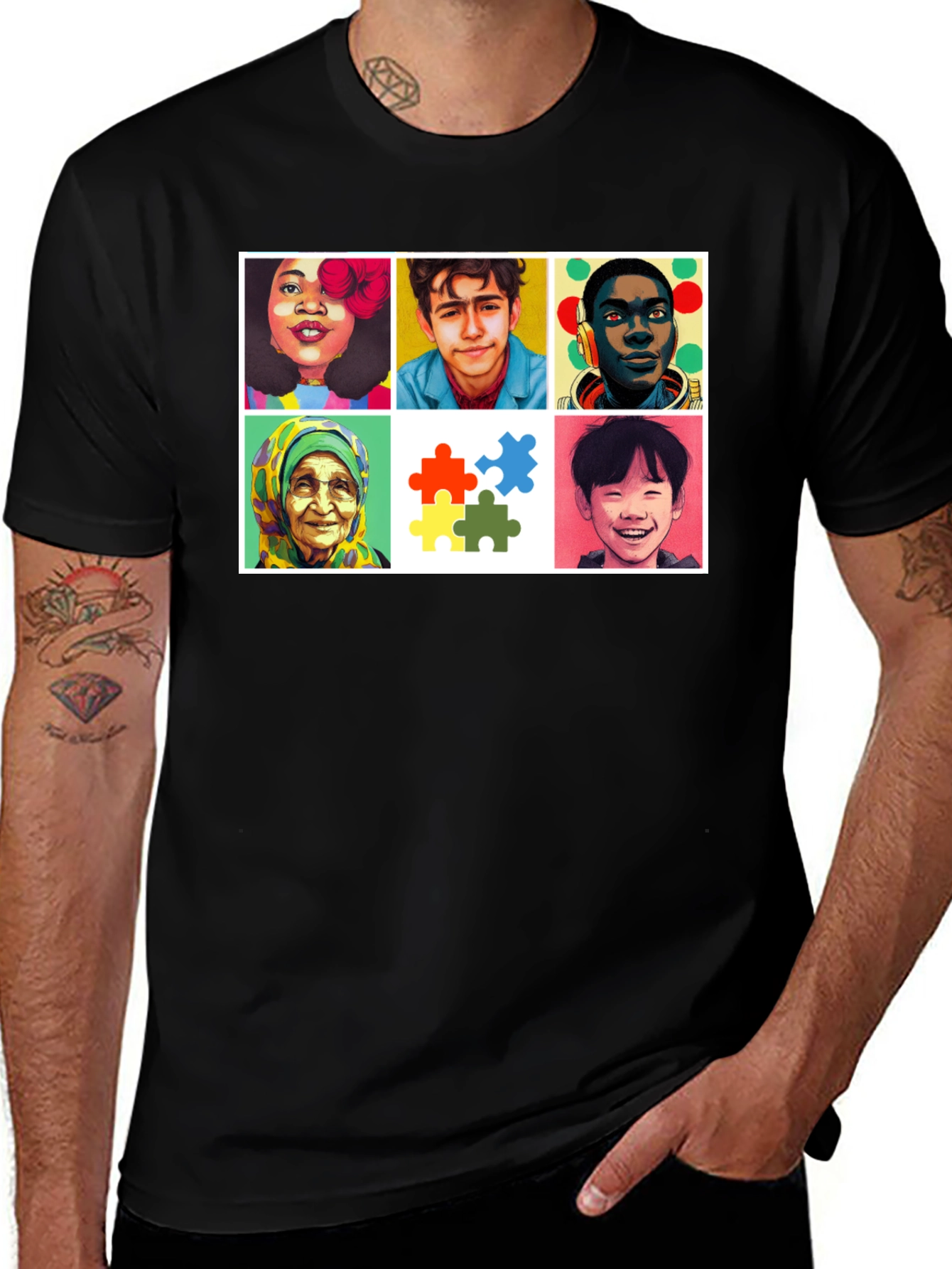 Variant 11 of Diversity Puzzle T-Shirt