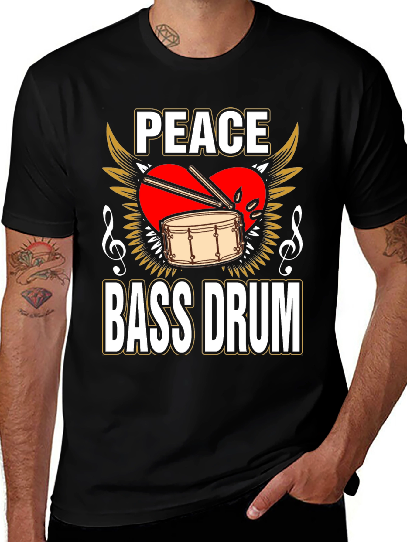 Peace Bass Drum T-Shirt - Music Lover Tee