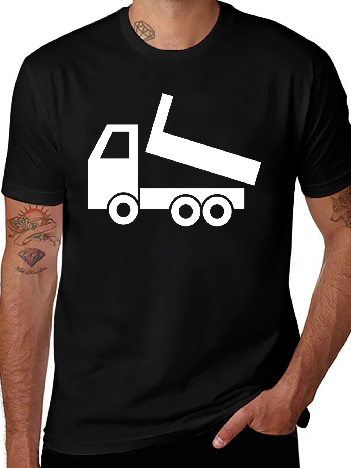 Variant 6 of Dump Truck Graphic T-Shirt - Black