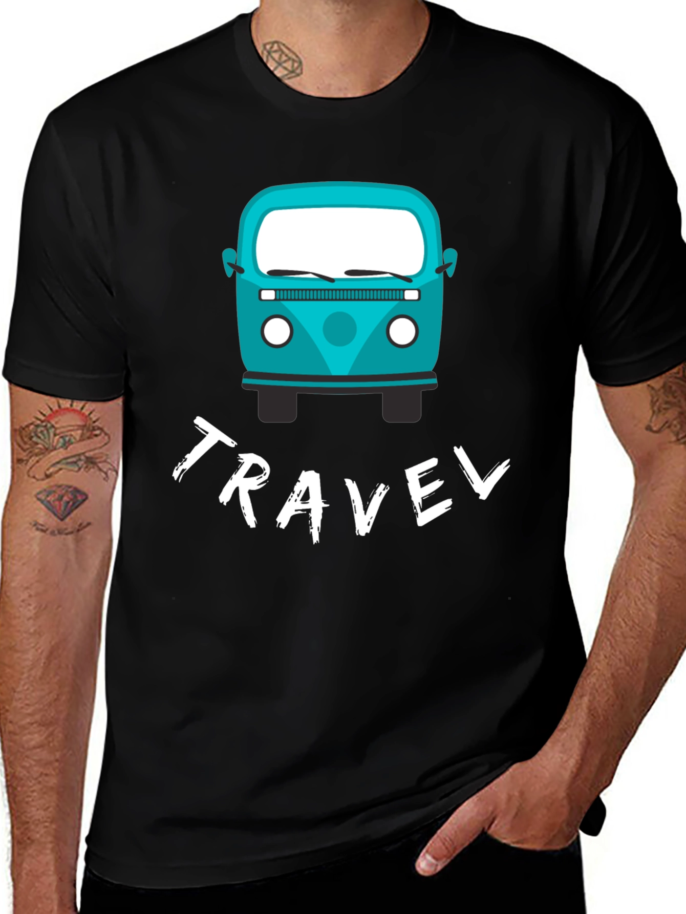 Variant 29 of Travel Van Graphic Tee - Black Unisex T-Shirt