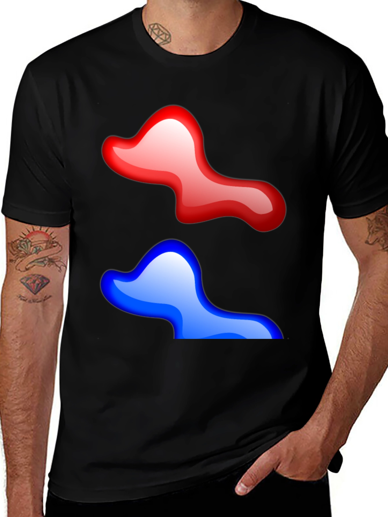 Variant 20 of Abstract Red & Blue Graphic Tee