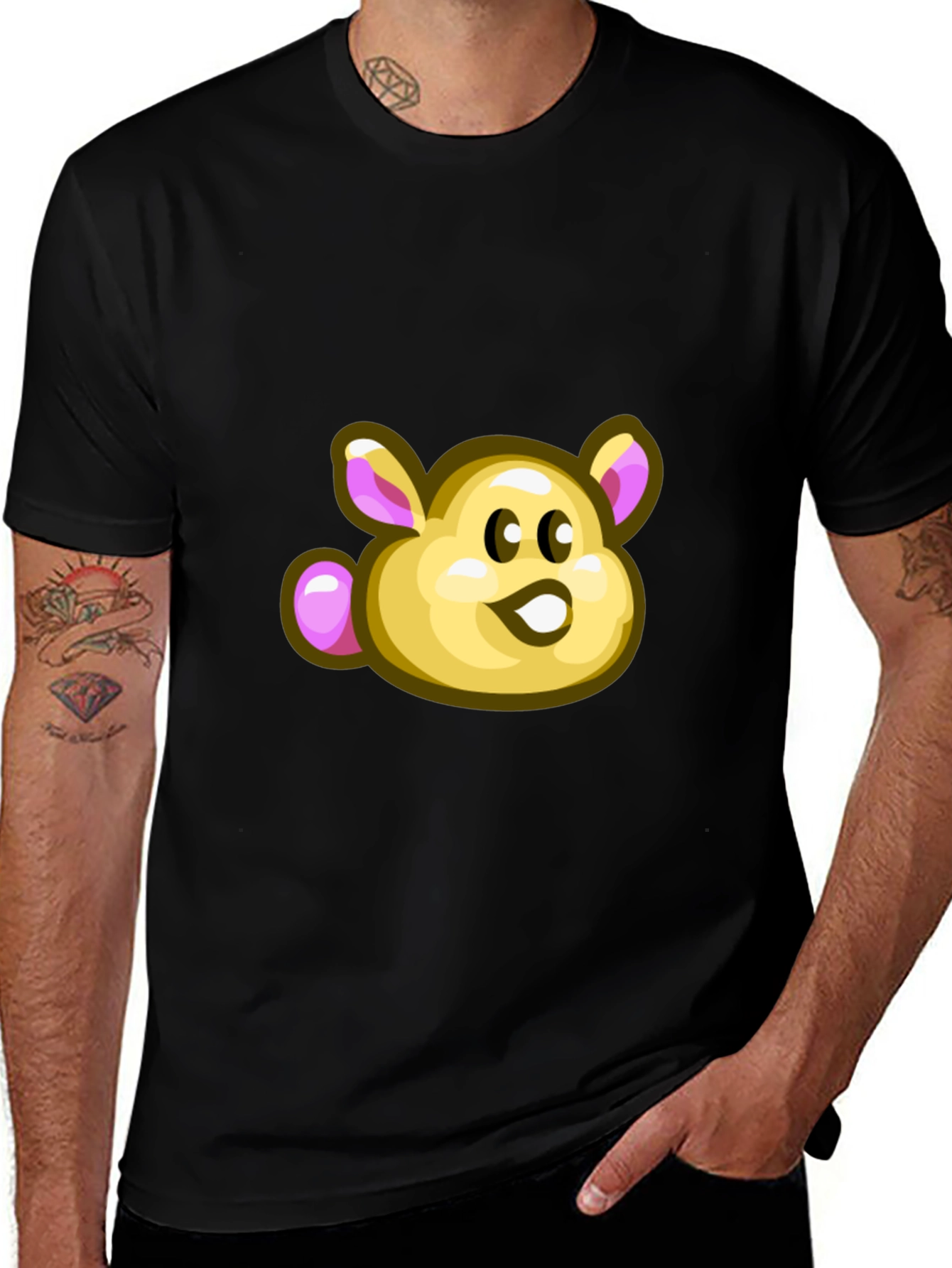 Variant 16 of Cute Hamster Graphic Black T-Shirt