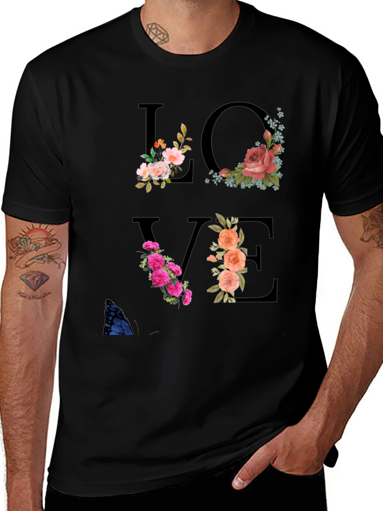 Variant 18 of Floral LOVE T-Shirt - Stylish Graphic Tee