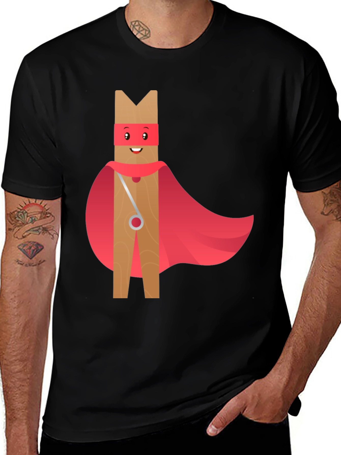 Variant 7 of Clothespin Superhero Graphic Tee