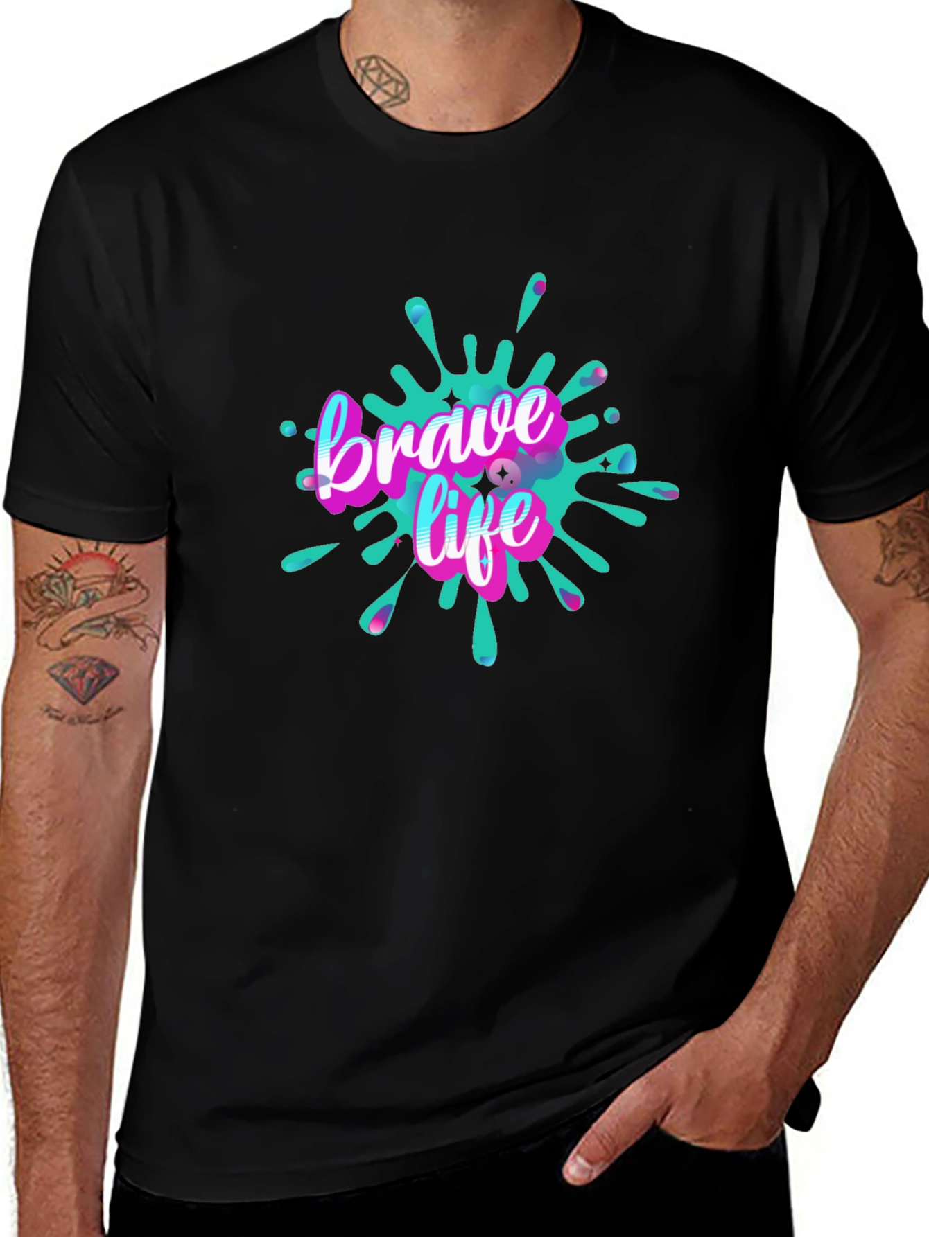 Variant 18 of Brave Life Graphic Tee - Stylish Men's T-Shirt