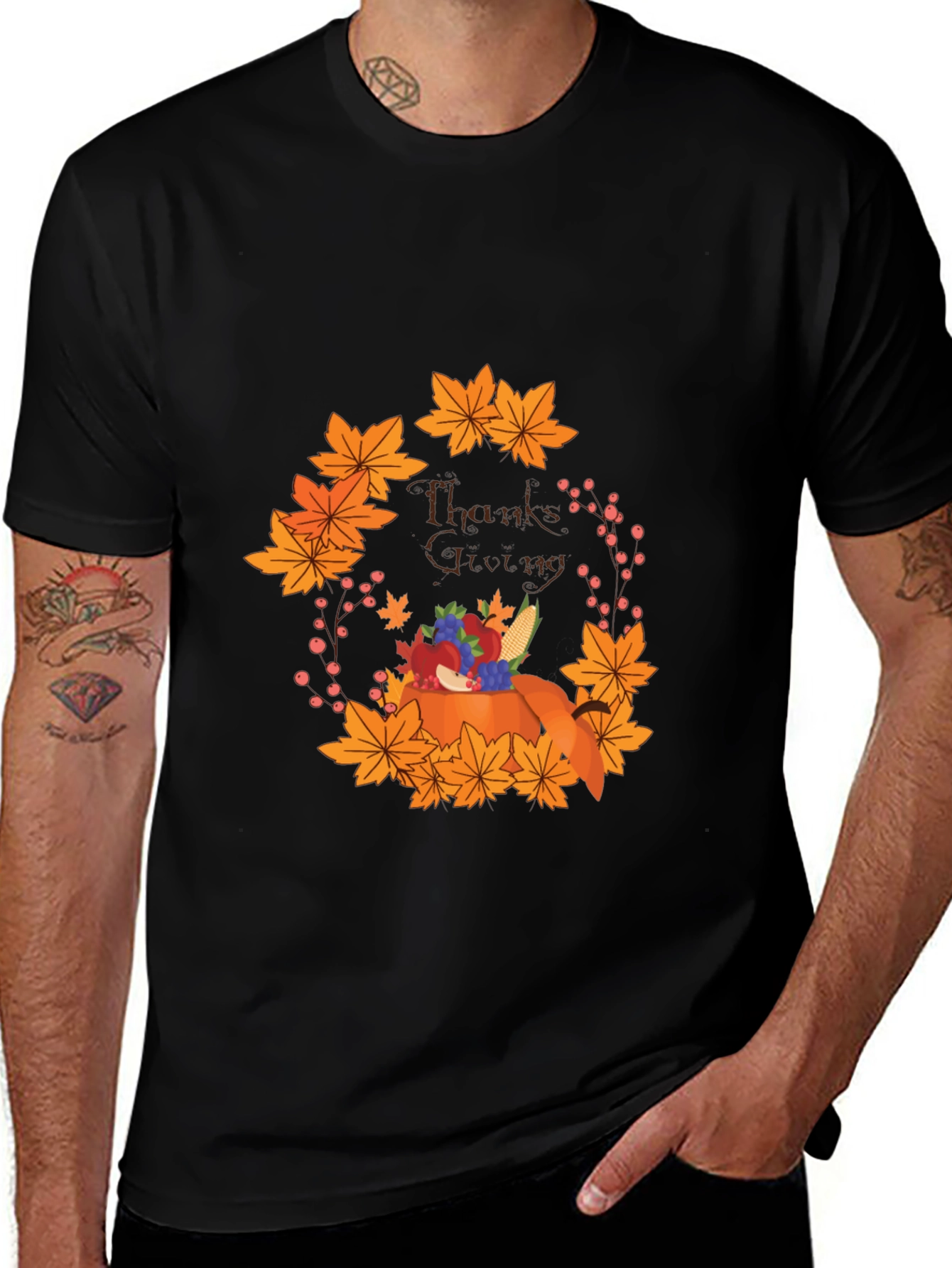 Thanksgiving Fox T-Shirt - Autumn Harvest Fall Graphic Tee