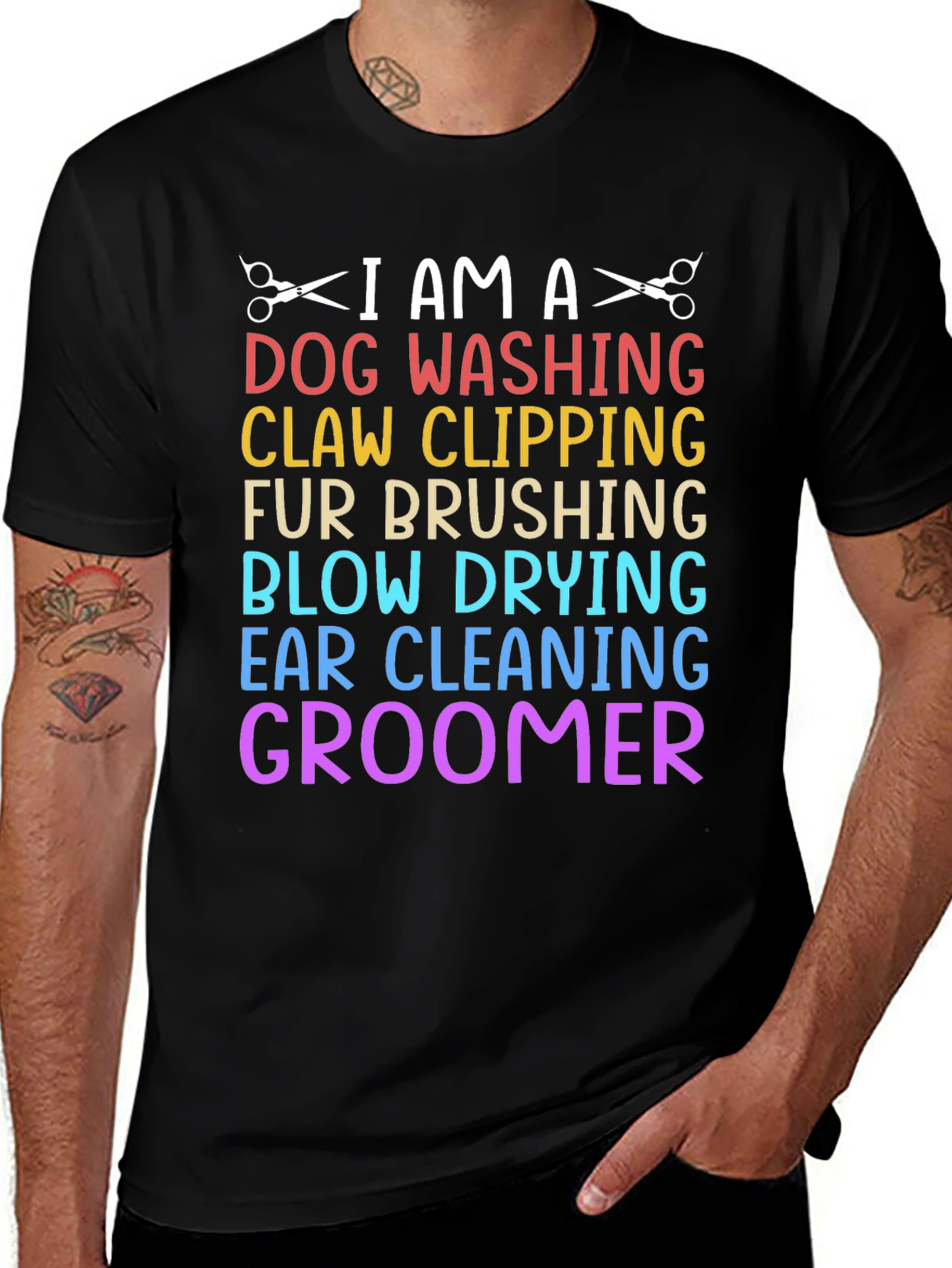 Dog Groomer T-Shirt: I Am A Dog Washing, Claw Clipping Tee