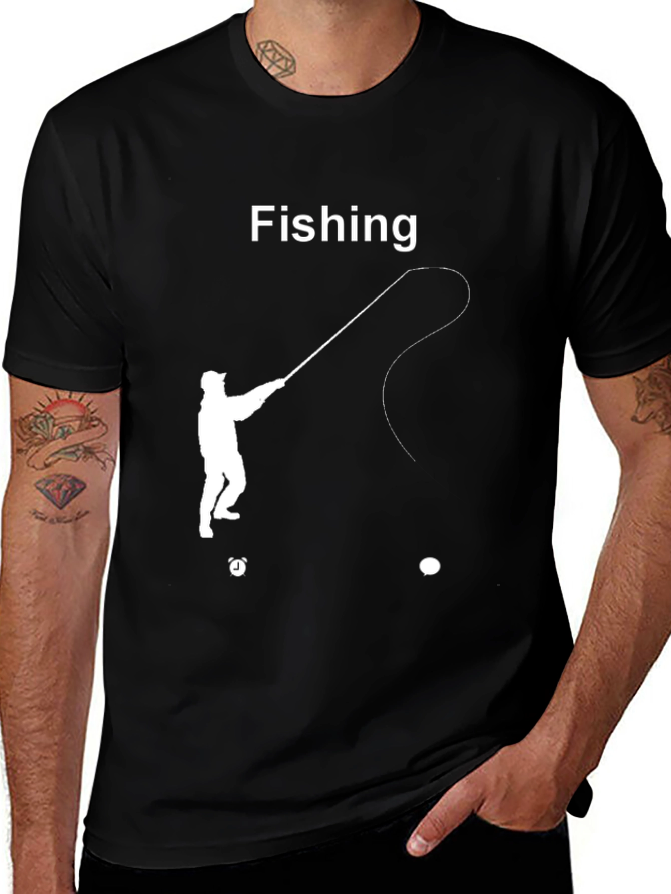 Variant 23 of Fishing T-Shirt: Angler Silhouette Tee