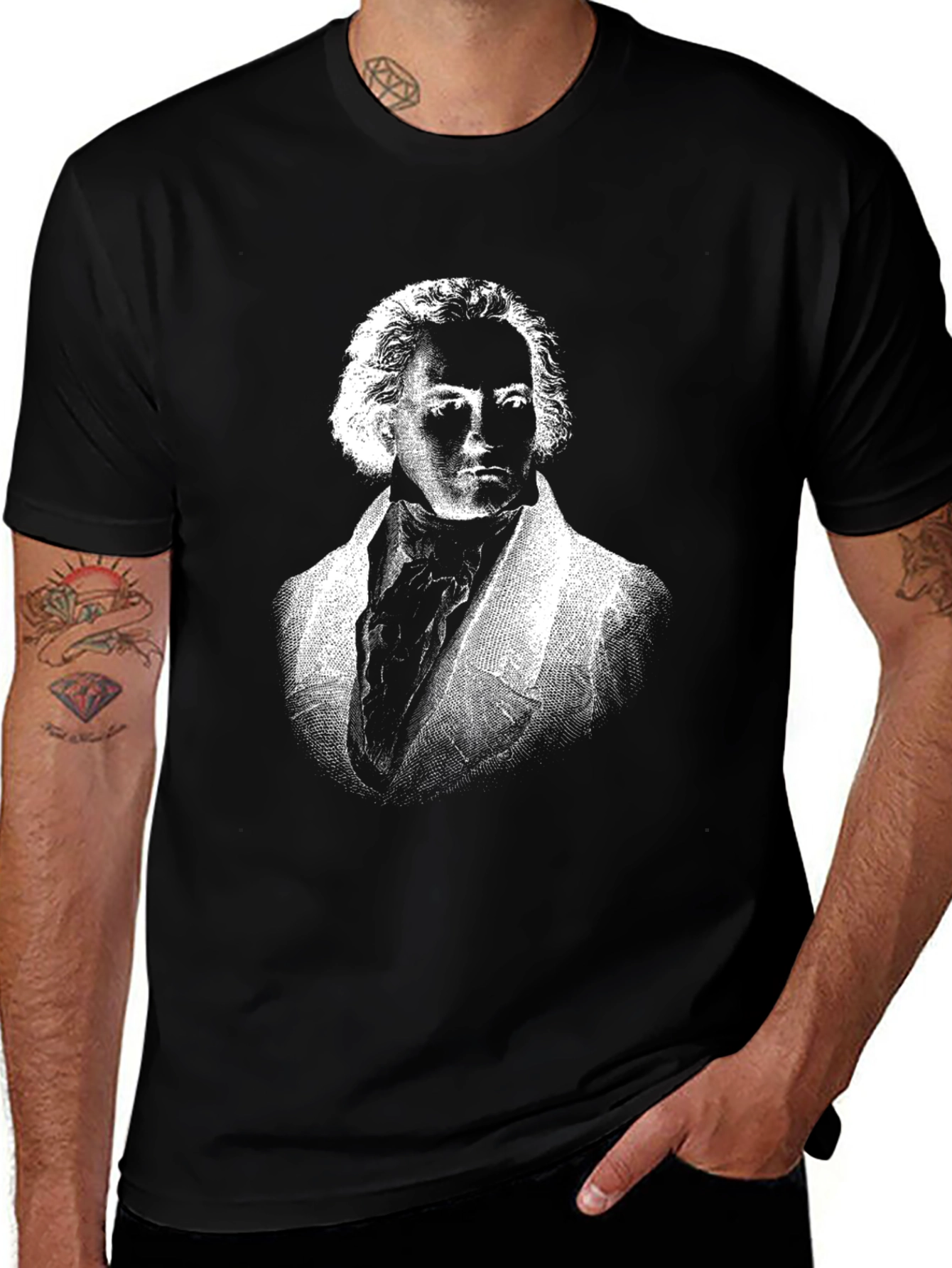 Beethoven Graphic Tee - Classic Composer Portrait T-Shirt