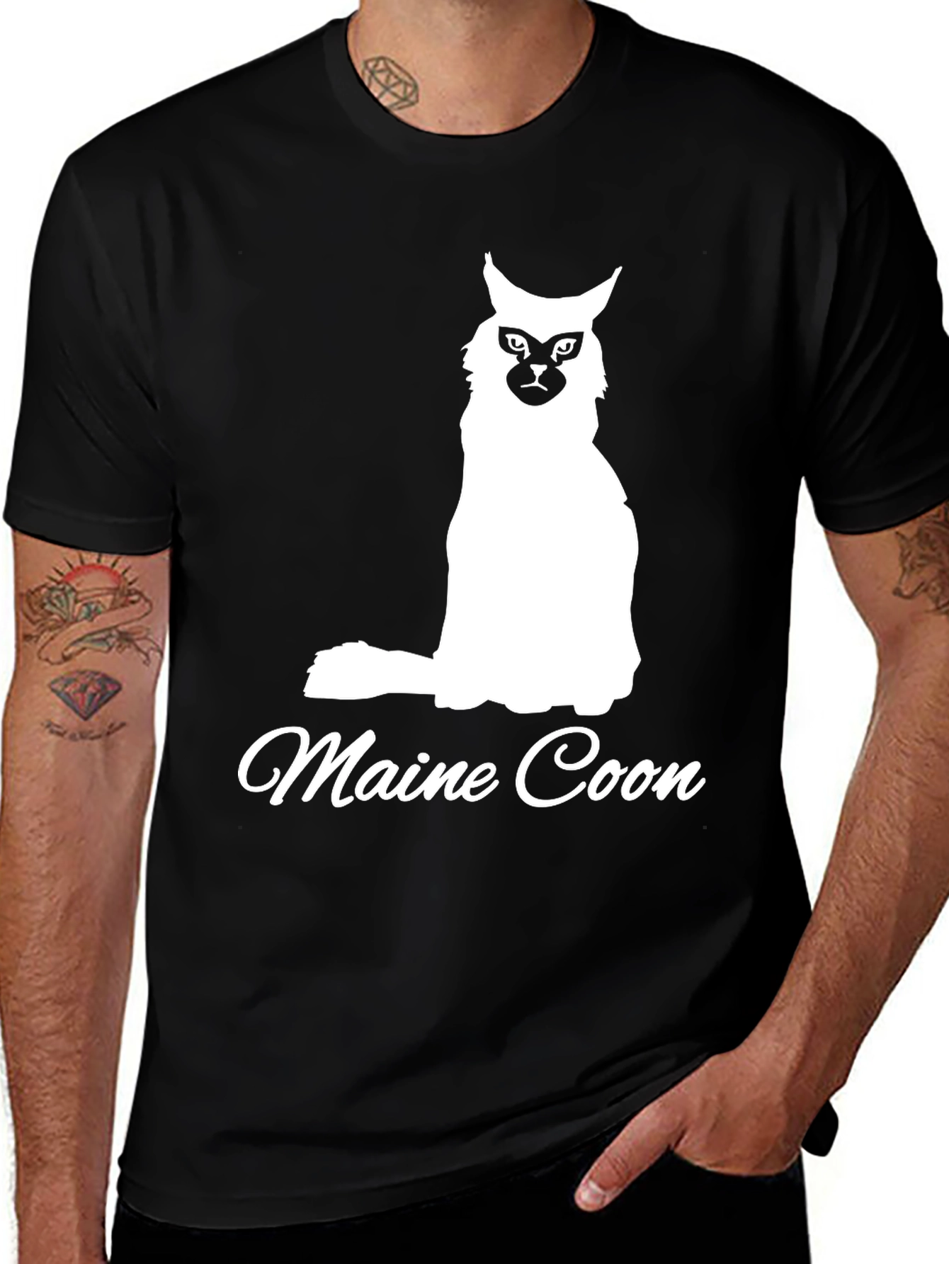 Maine Coon Cat Graphic T-Shirt - Cool Cat Lover Tee