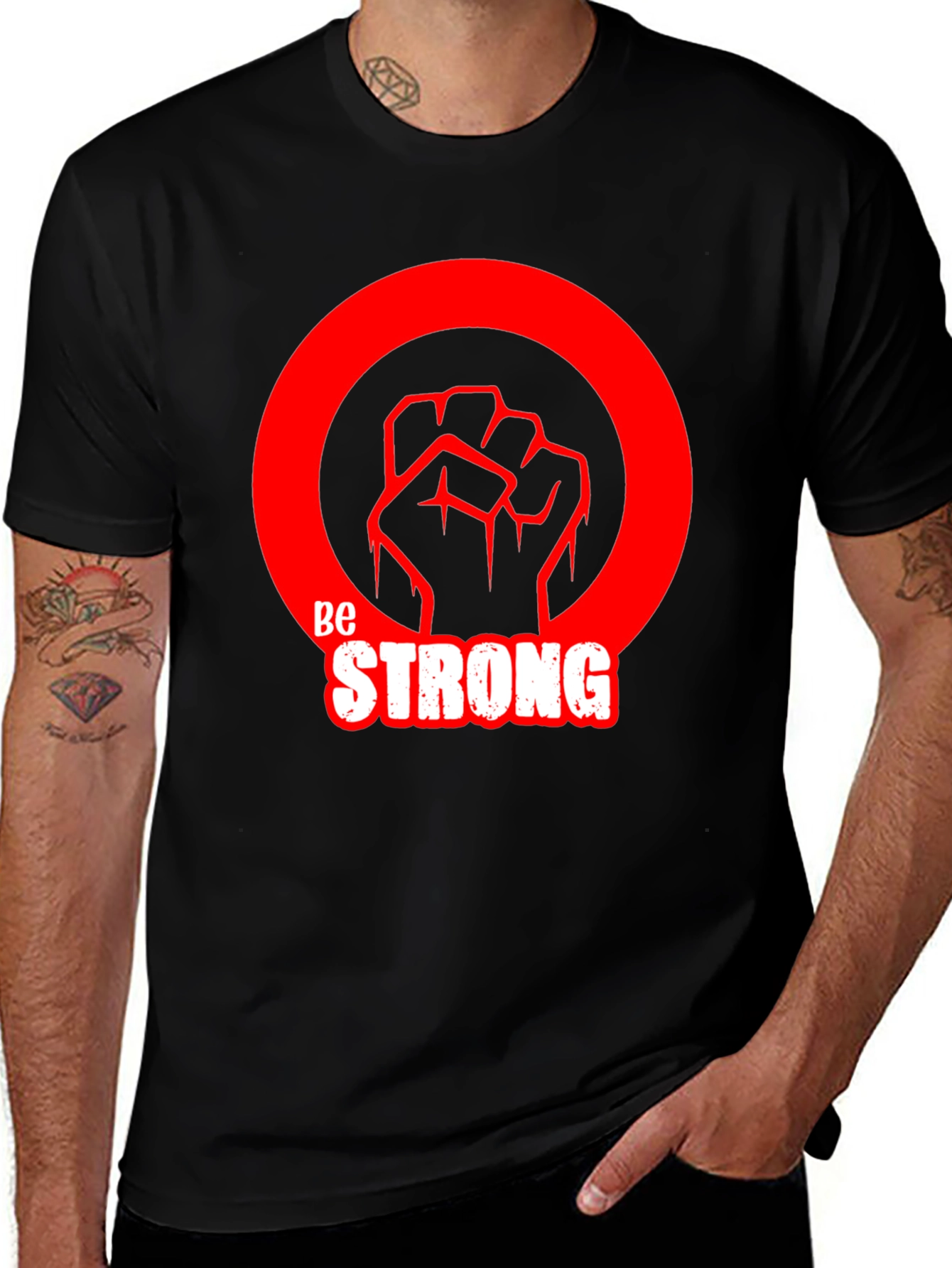 Be Strong Graphic Tee - Black