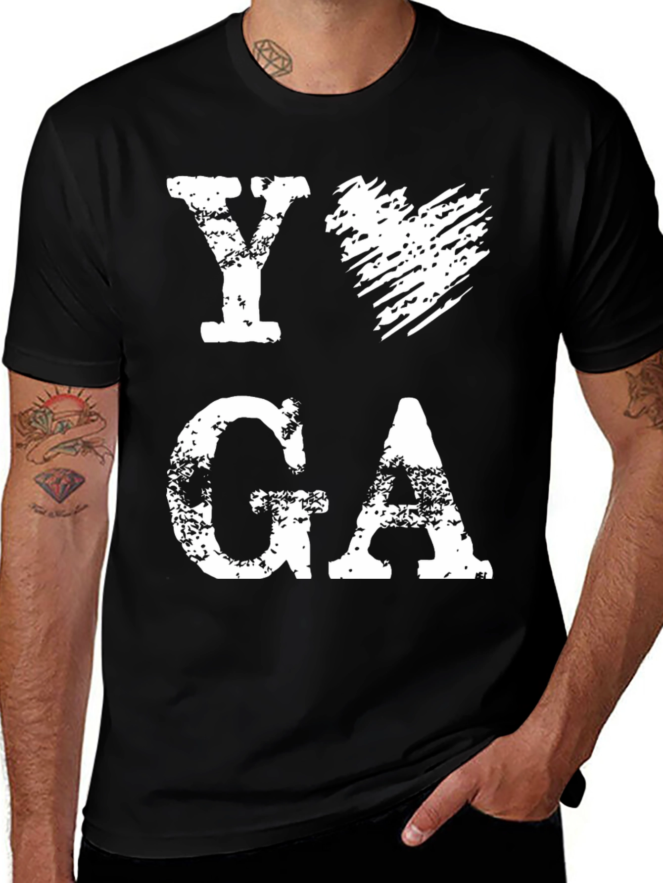 Variant 14 of I Heart Yoga Graphic T-Shirt - Black