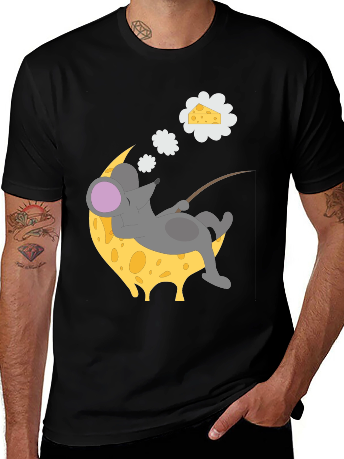 Variant 7 of Dreaming Mouse on Cheese Moon T-Shirt